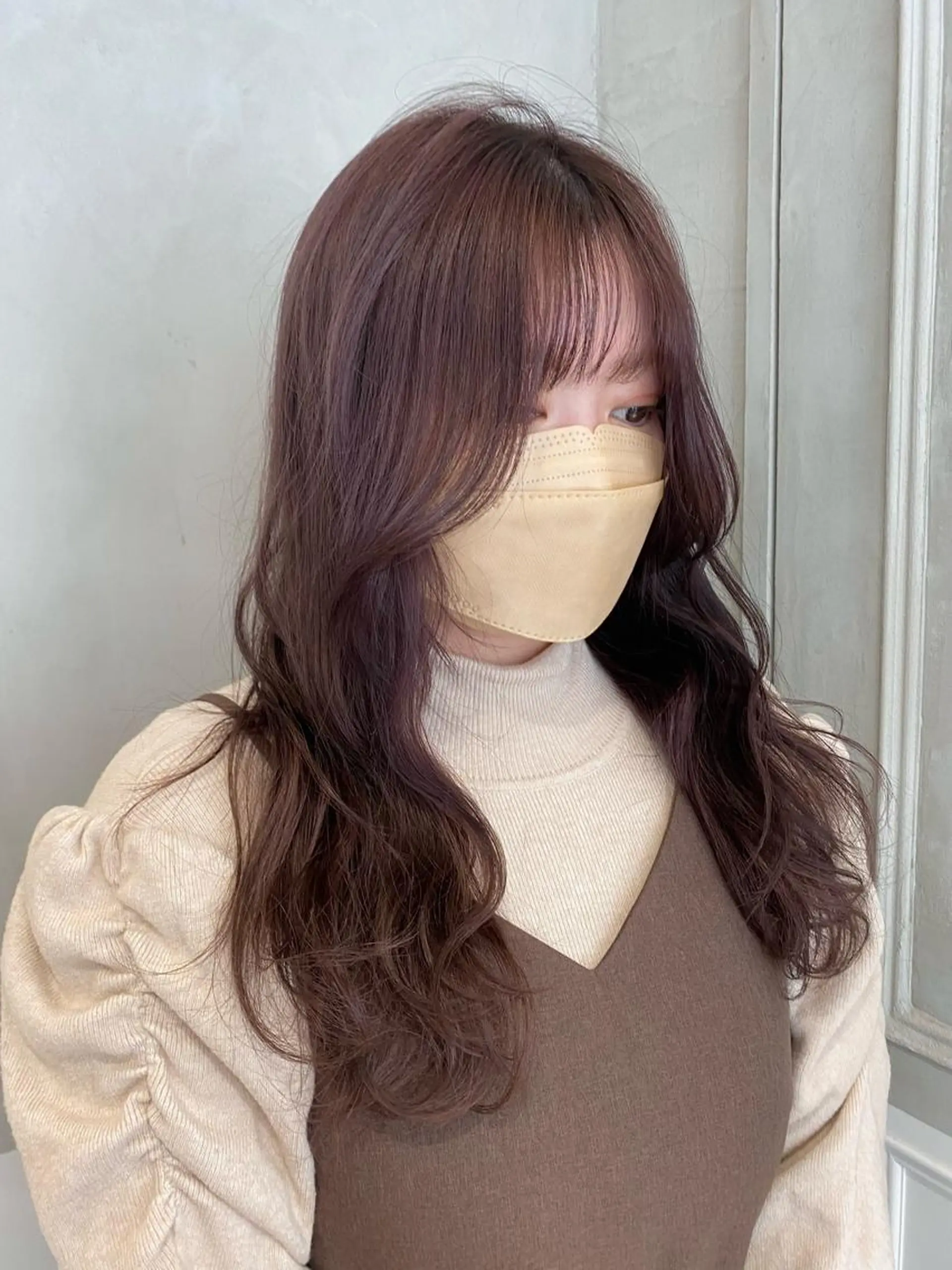 ロング カット ヘアカラー トリートメント ヘアセット 韓国レイヤーカット 🇰🇷mireiのヘアスタイル
