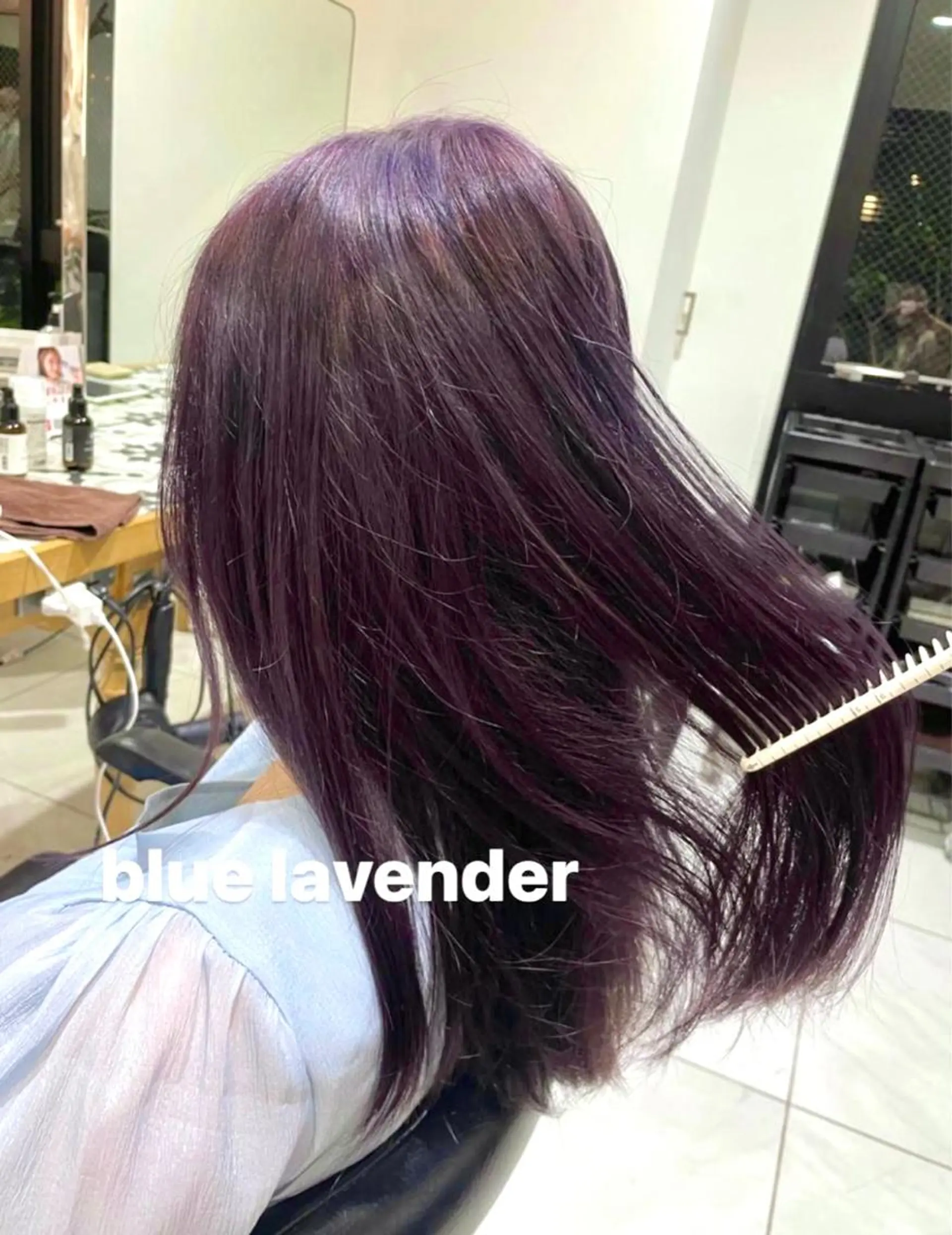 カラー ブリーチ ラベンダーカラー ヘアカラー トリートメント ヘッドスパ ヘアセット ハイトーン/エクステ レイヤー/mikoのヘアスタイル