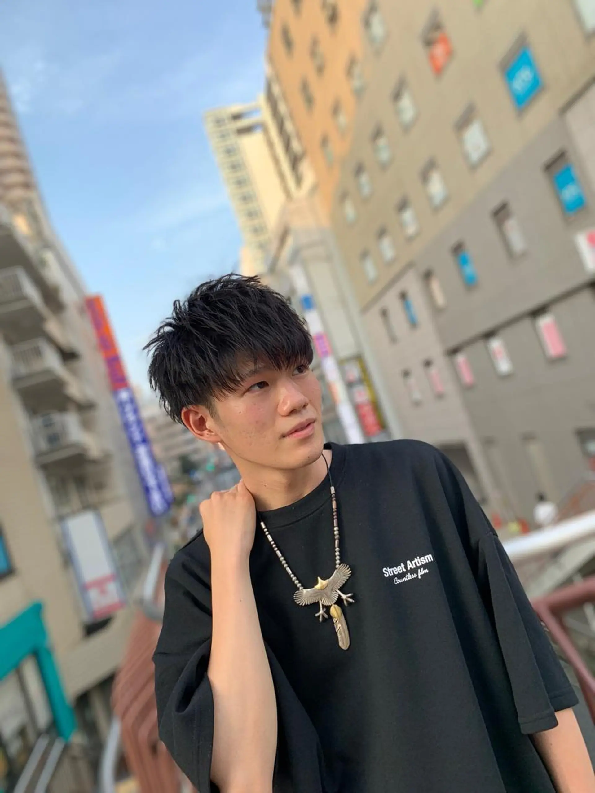 ショート パーマ メンズ マッシュ IwAsh中山所属・✂︎中山ブリーチ・ パーマ✂︎露木智也のヘアスタイル