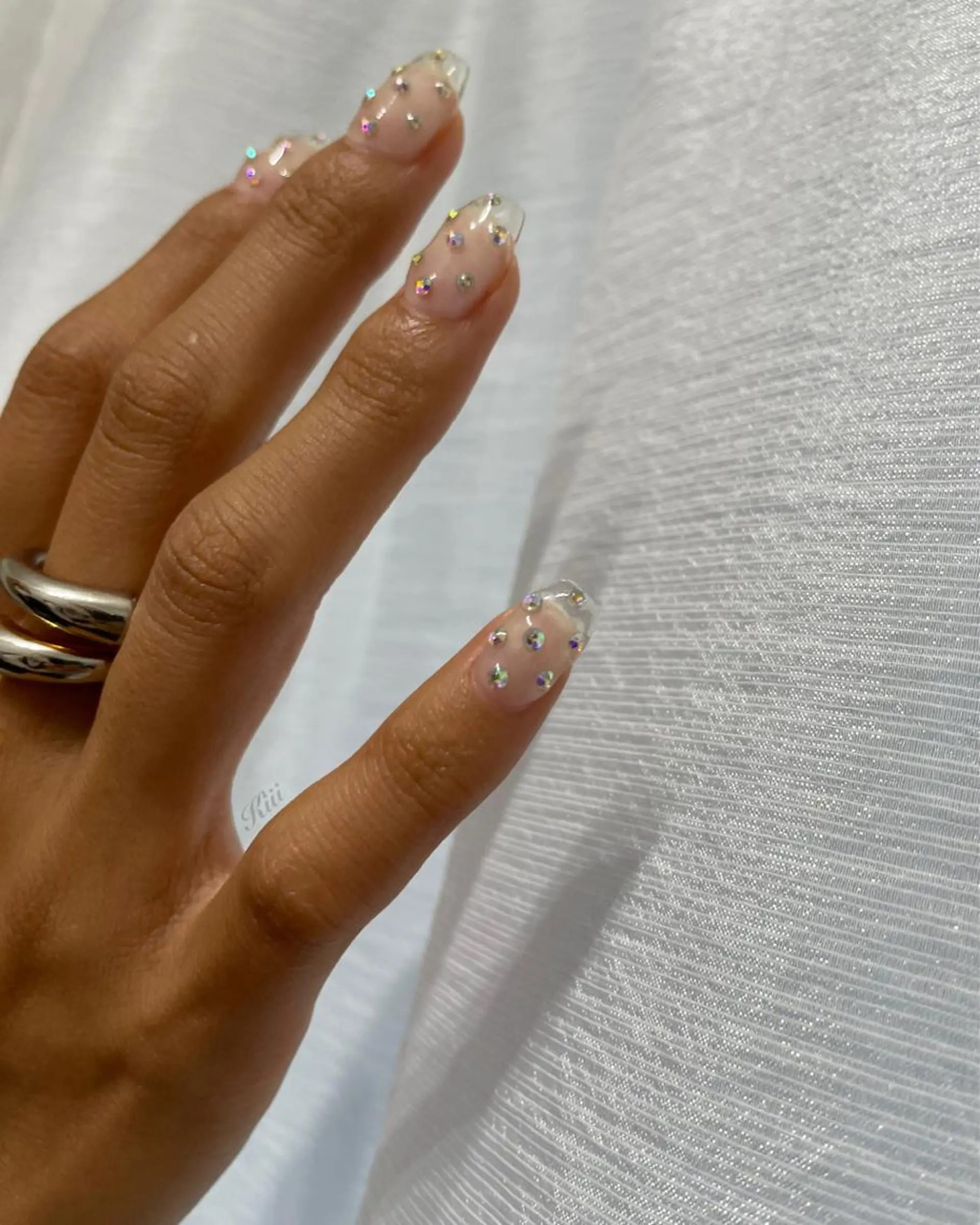 ネイル クリアネイル フレンチネイル ストーンネイル ハンドネイル フットネイル kiii.__ ✴︎*のネイルデザイン