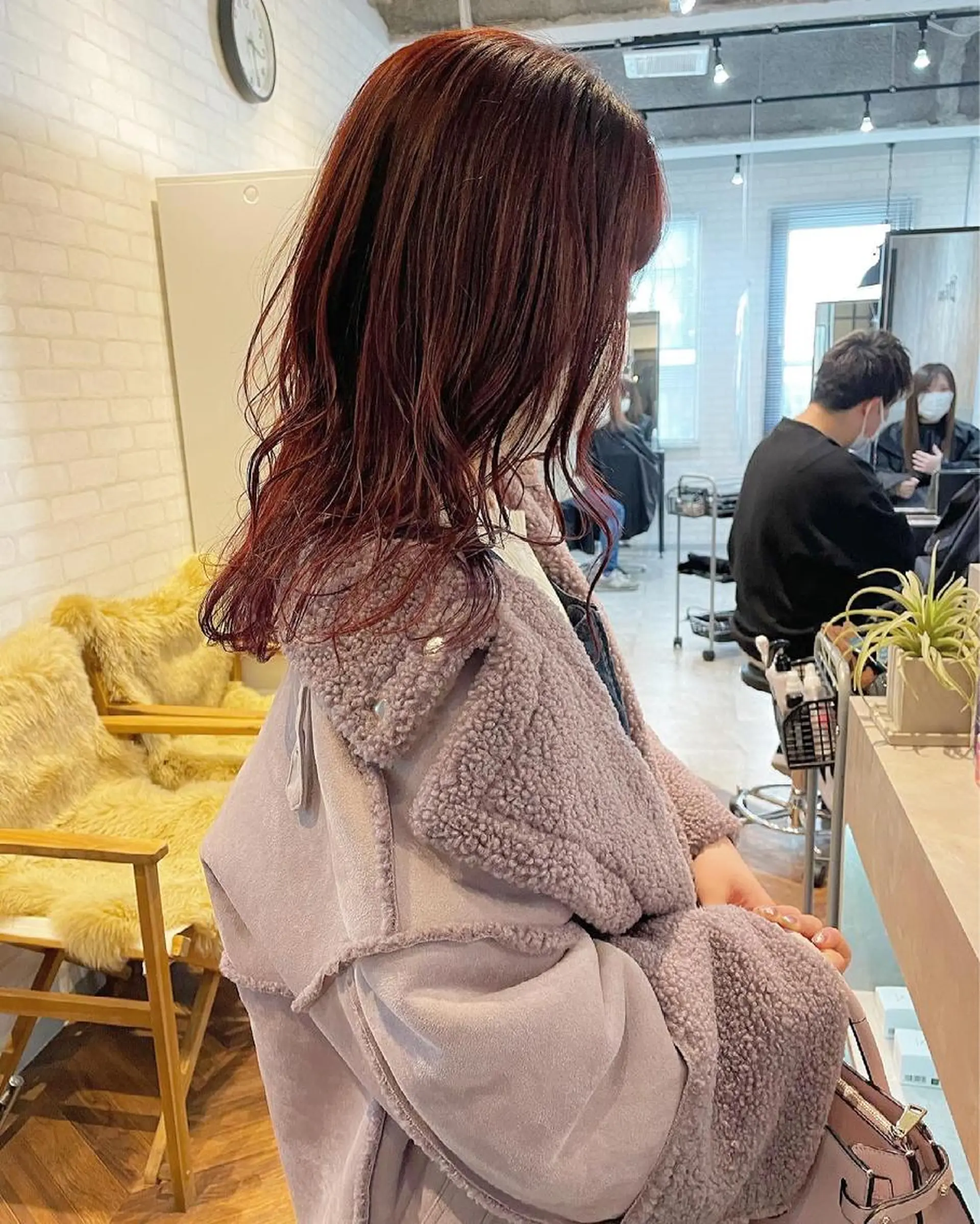 カラー カシス ピンクカラー ヘアカラー レイヤー/ボブ/ 顔周り/yukinaのヘアスタイル