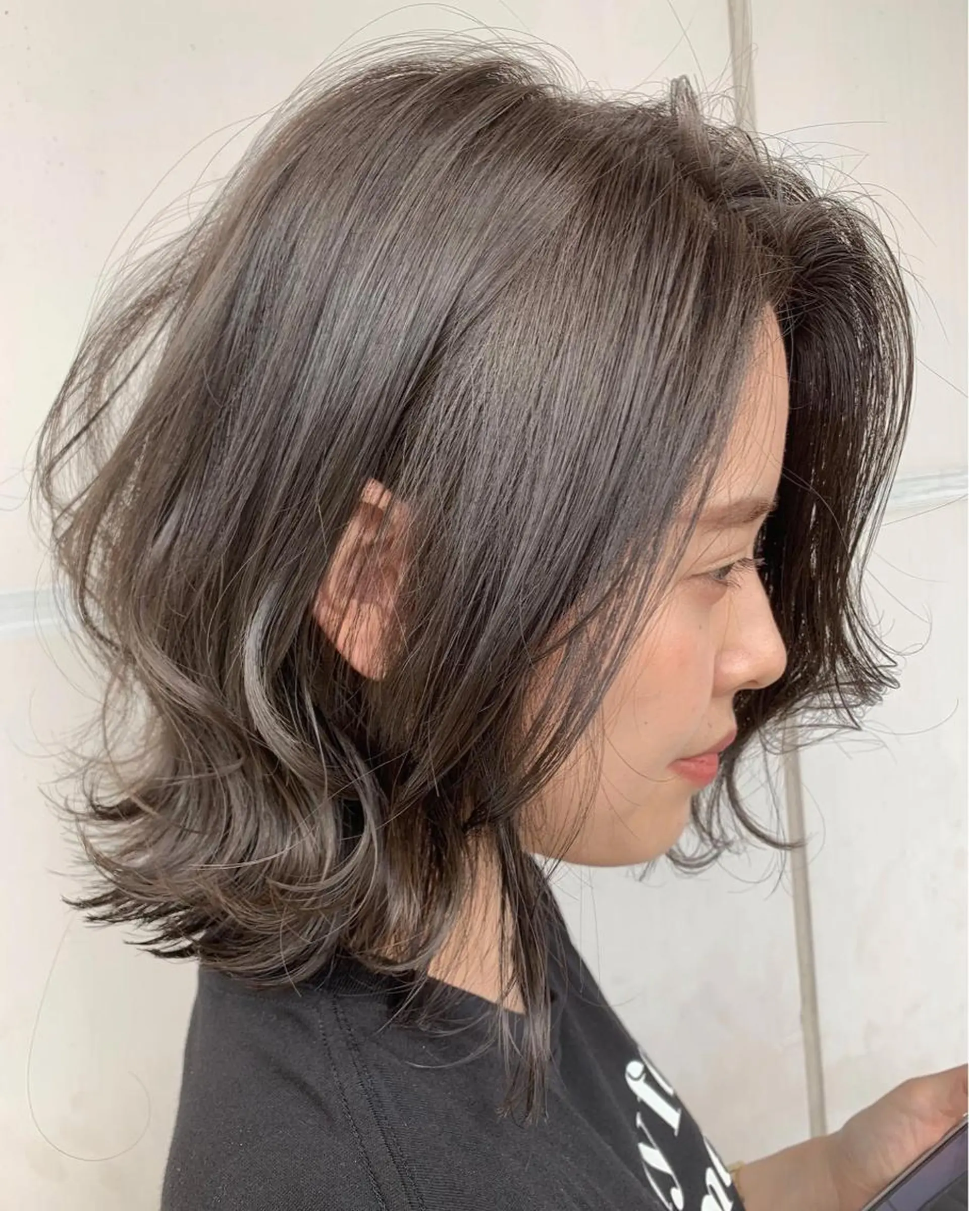 ミディアム カラー カット ヘアカラー トリートメント 髪質改善will hairdesignのヘアスタイル