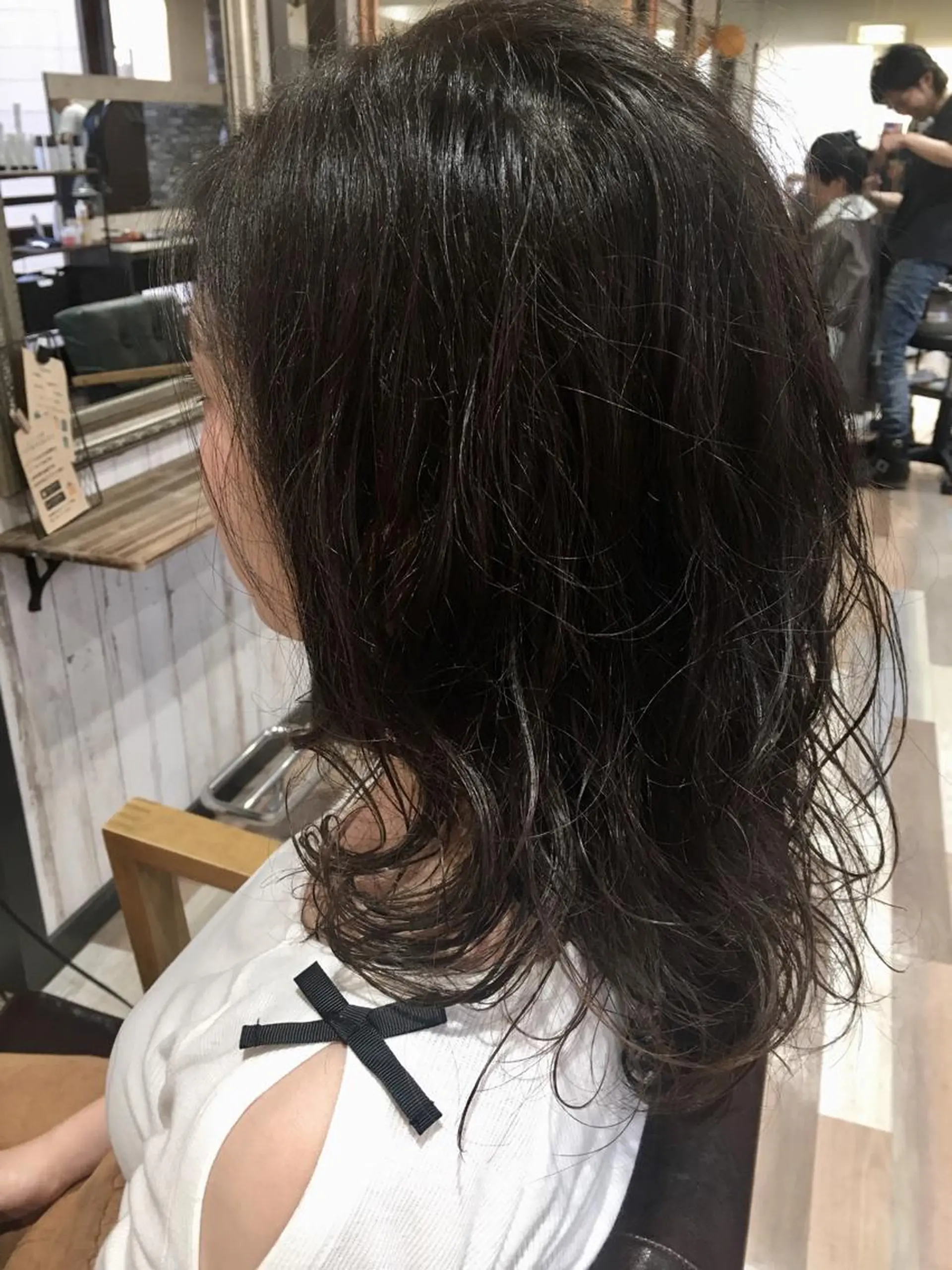 セミロング セミロングパーマ アッシュ カット ヘアカラー パーマ トリートメント 山田 義人のヘアスタイル