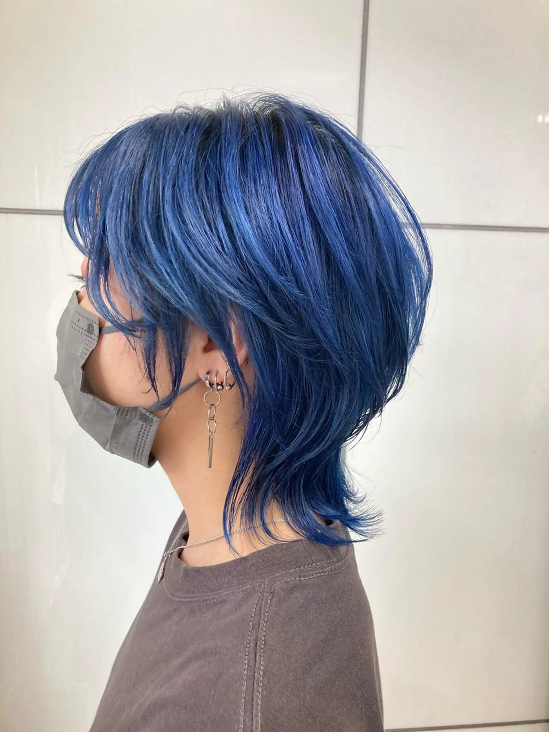 ショート カラー ブルーカラー ウルフカット ヘアカラー 髪質改善/痛ませ ないカラー/西村航大のヘアスタイル