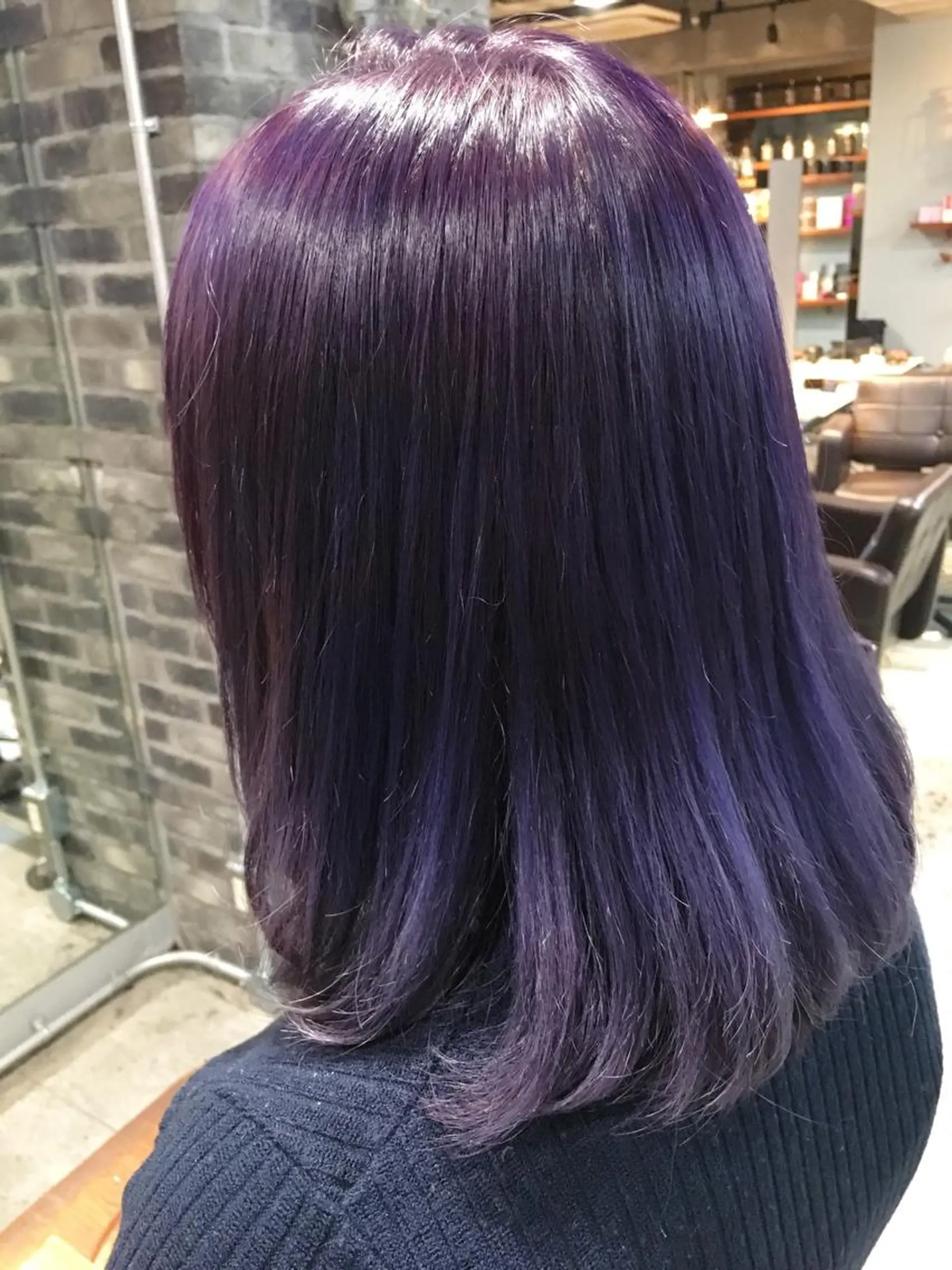セミロング カラー ブルーカラー パープルカラー ヘアカラー トリートメント 代表 中島貴志のヘアスタイル