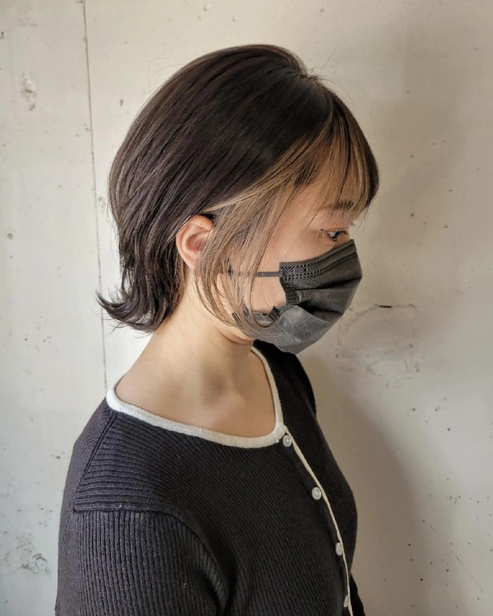 ミディアム カラー ミストバング  フェイスフレーミング ウルフカット ヘアカラー 尾野 恭平のヘアスタイル