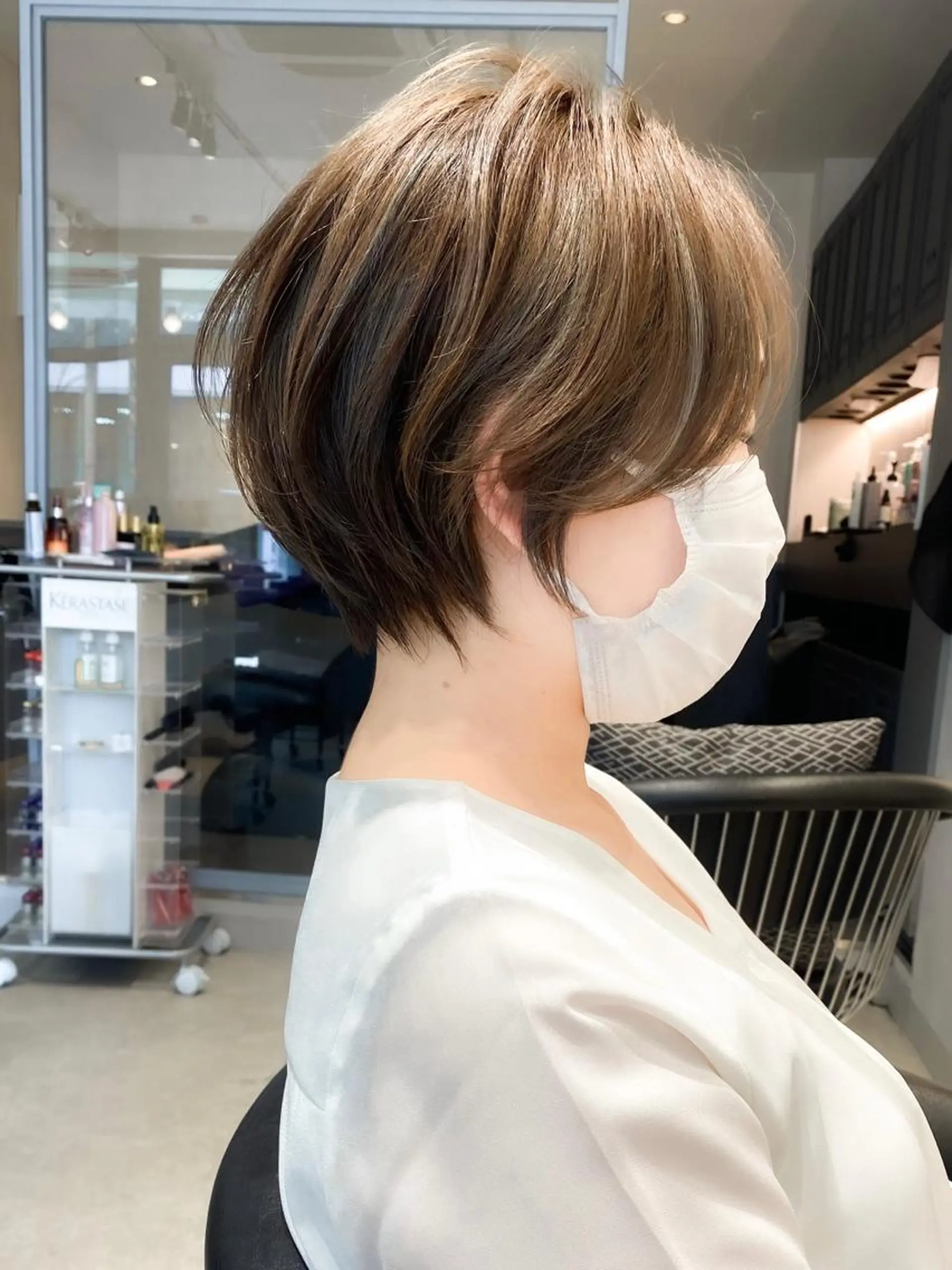 ショート カラー ショートボブ ボブ ショートヘア カット ヘアカラー トリートメント ショート ショートボブ斉藤航人のヘアスタイル