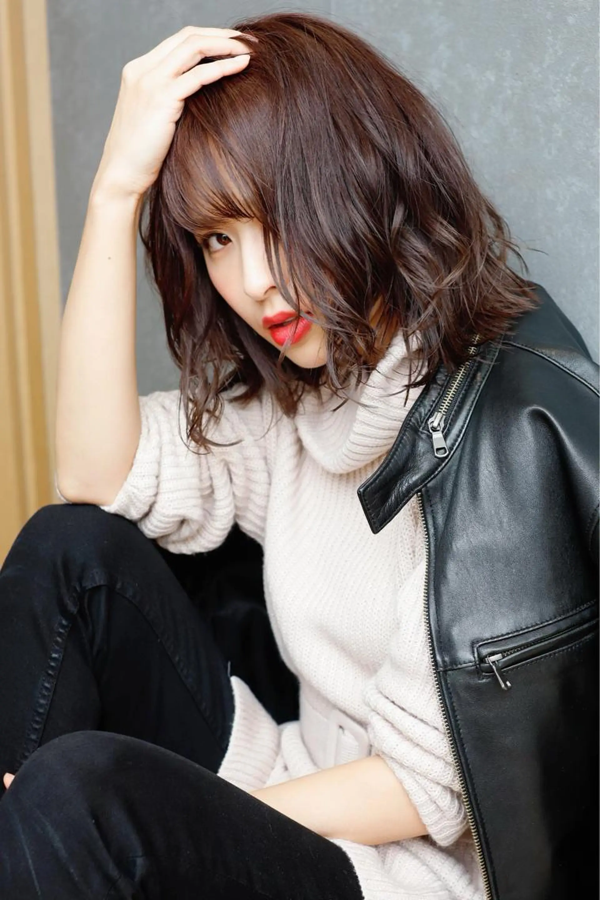 ミディアム カラー 千葉 大聖のヘアスタイル