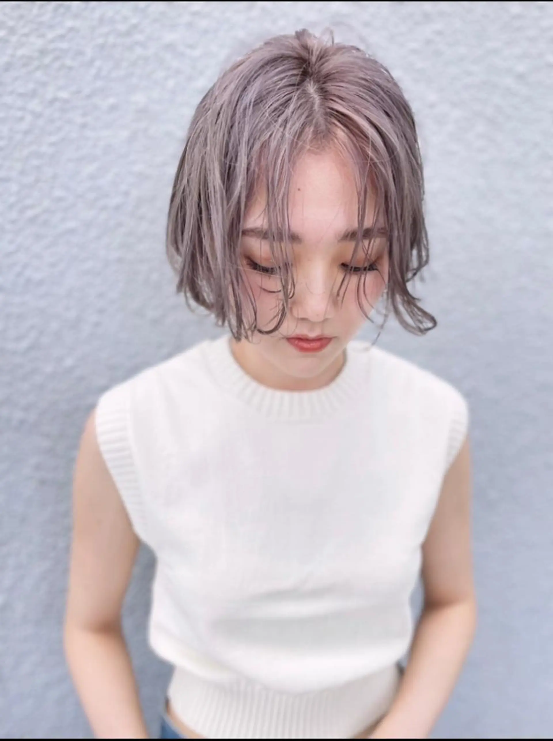 ショート カラー ショートボブ ダブルカラー エドルカラー グレージュ ボブ 園田あずさ/髪質改善 /透明感カラーのヘアスタイル