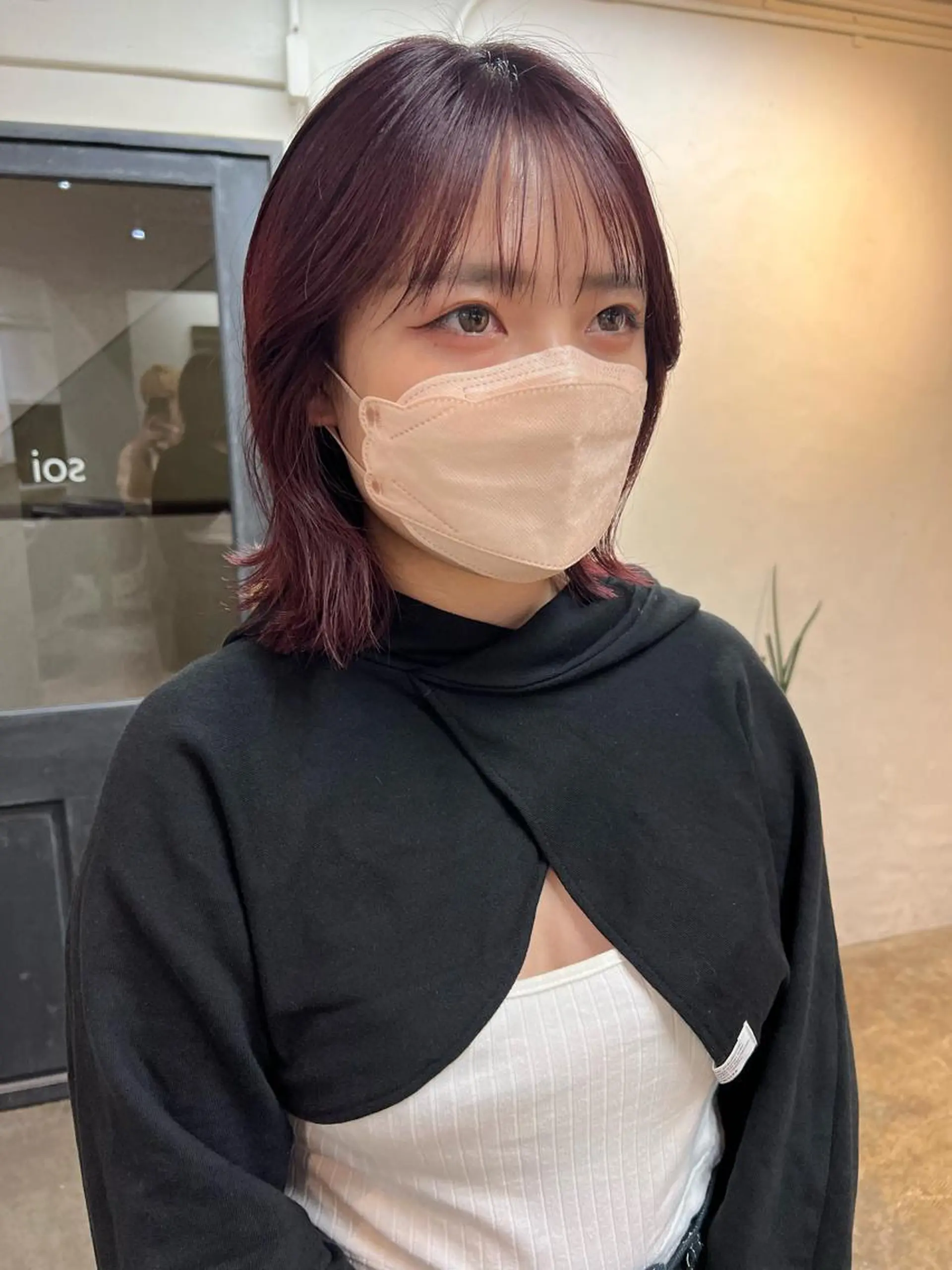 ミディアム ヘアカラー トリートメント 東のりか/ハイトーン ブリーチカラー/ボブのヘアスタイル