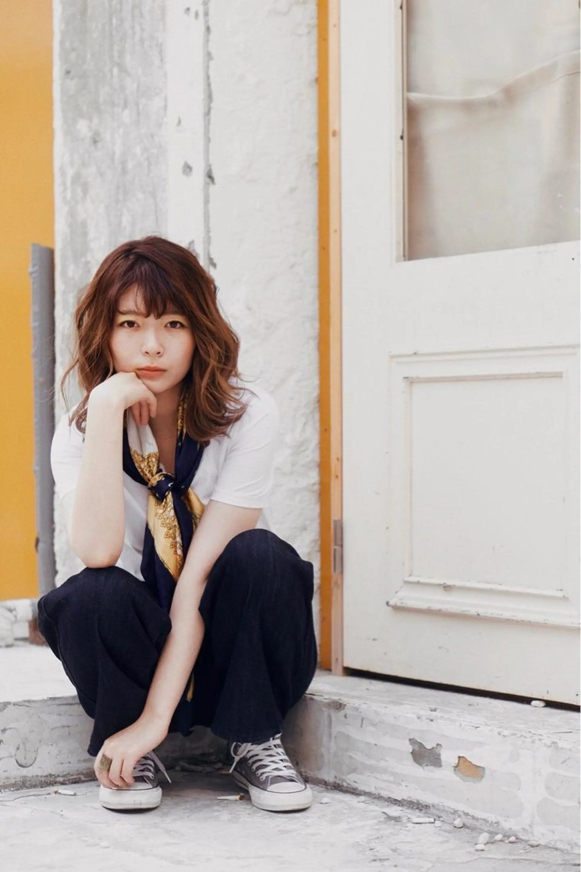 ミディアム カット ヘアカラー パーマ トリートメント アブアイ所属・艶髪・酸性ストレート フリツのヘアスタイル