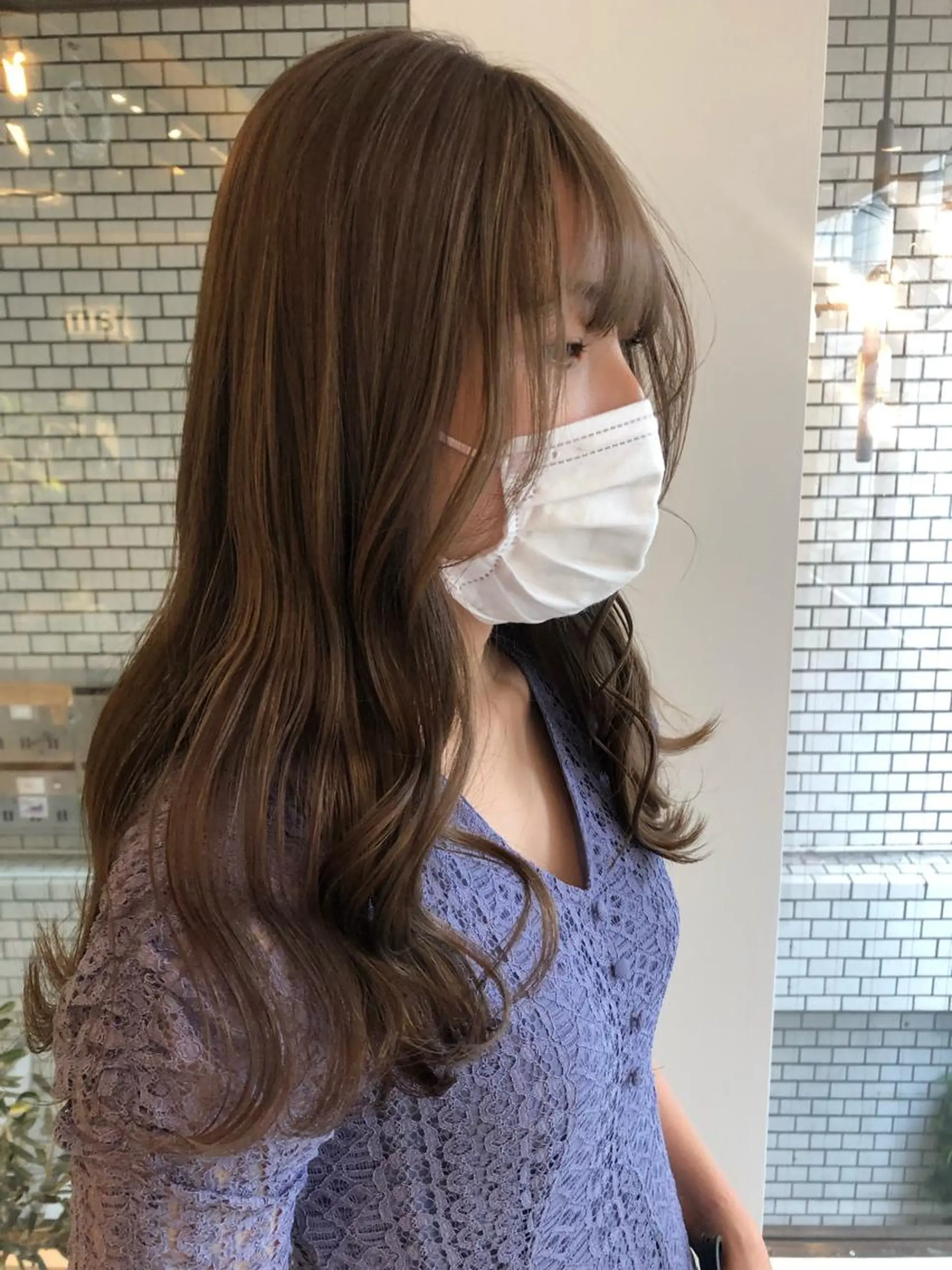 ロング カラー グレージュ カット パーマ AIRI 🐈‍⬛のヘアスタイル