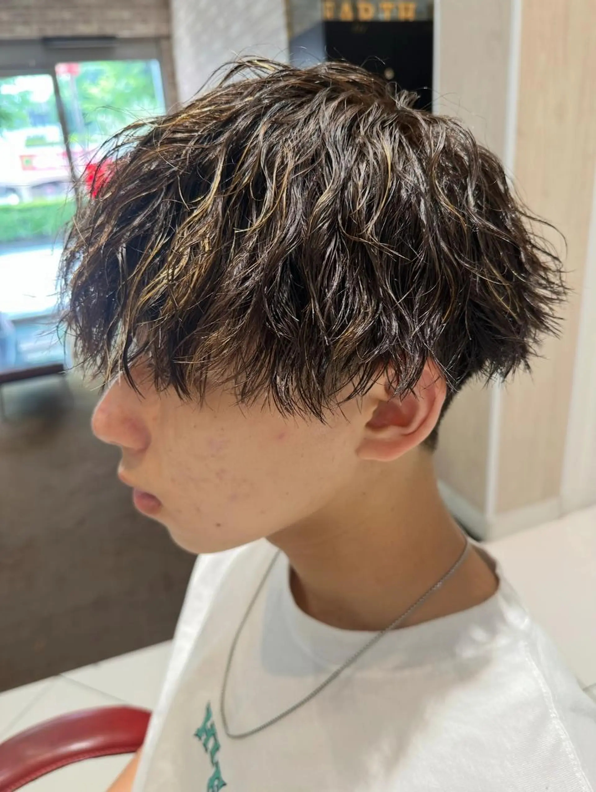ショート パーマ メンズ フェザーパーマ メンズパーマ ニュアンスパーマ カット パーマ トリートメント ヘッドスパ ヘアセット 💈メンズ特化 美容師サキ💈のヘアスタイル