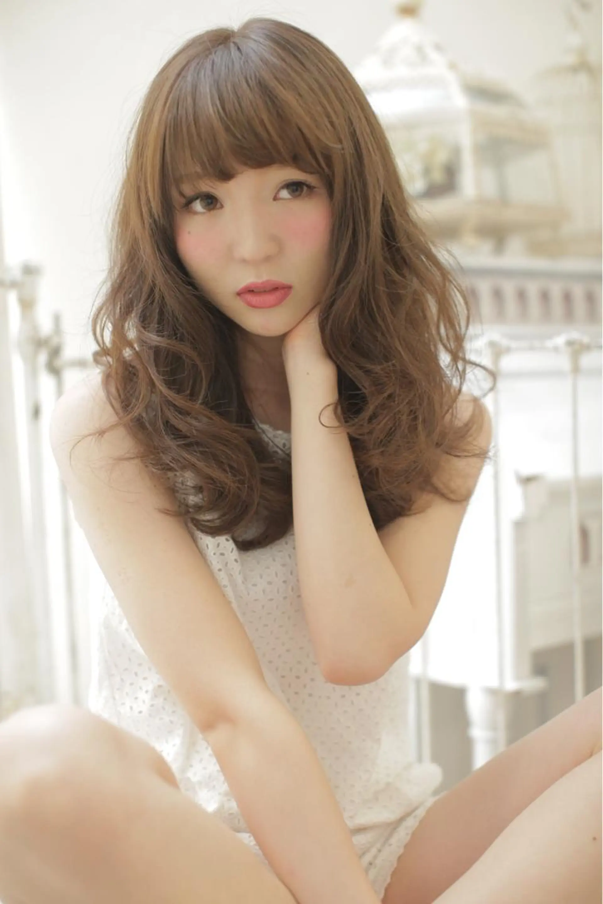 セミロング カラー 龍 門のヘアスタイル