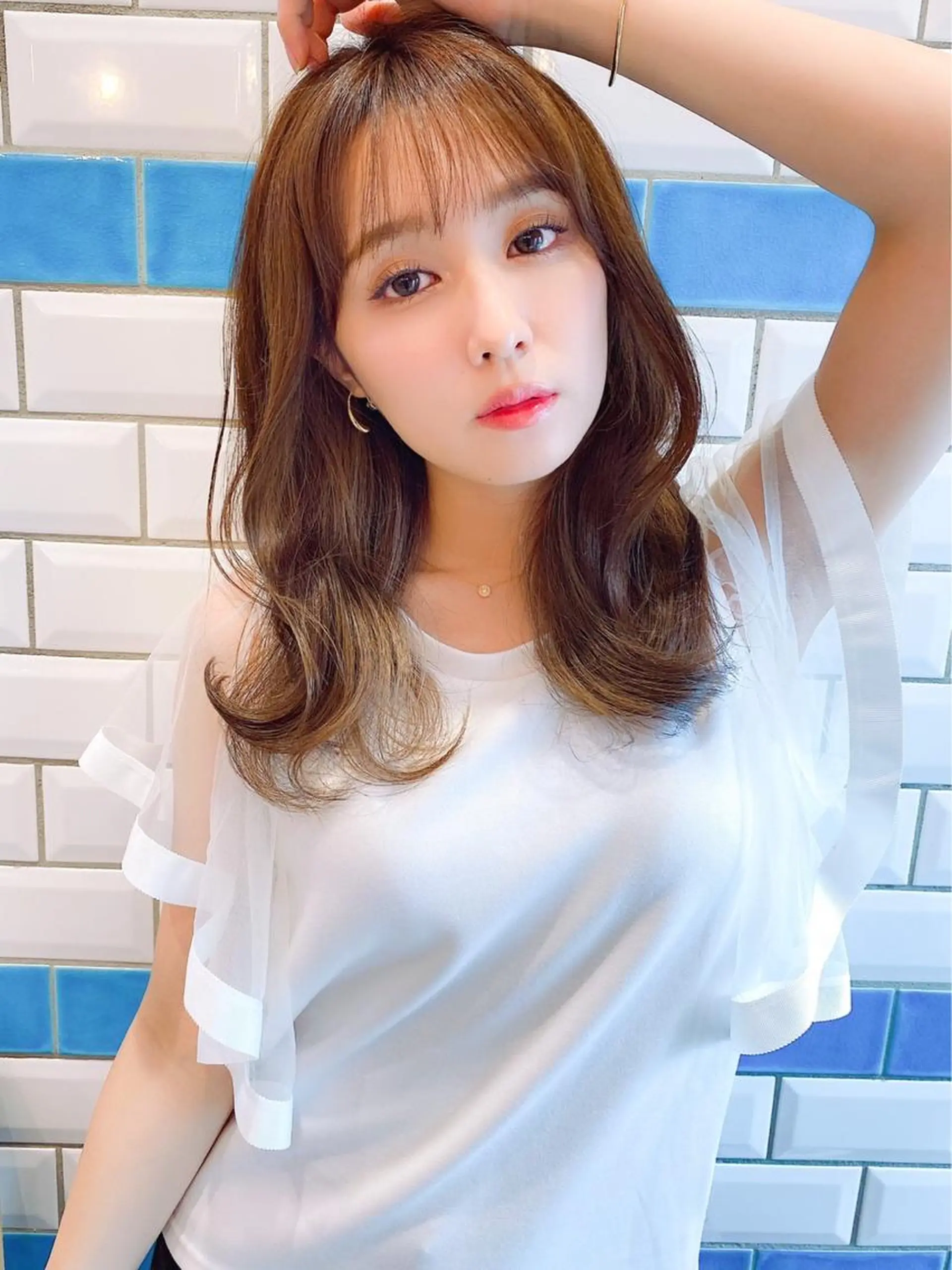 セミロング カラー カット ヘアカラー トリートメント 新宿/髪質改善/艶髪 韓国ヘア/大重聖斗のヘアスタイル