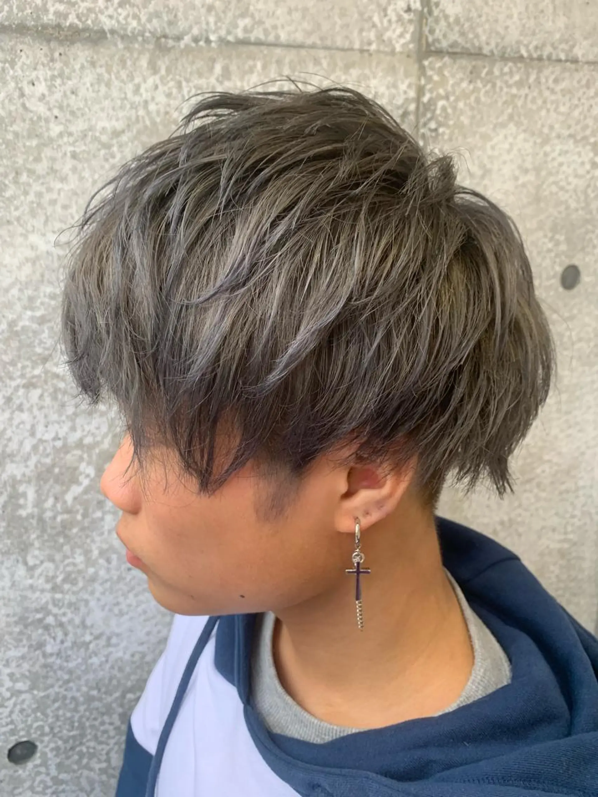 ショート カラー パーマ メンズ メンズパーマフェード シモジタカヒロのヘアスタイル