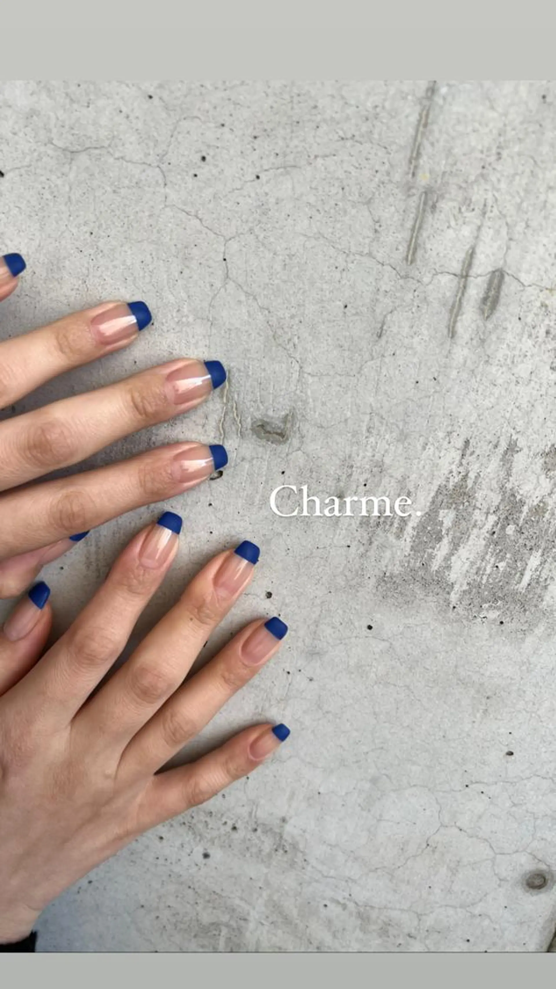 ネイル ブルー フレンチネイル 持ち込み ニュアンスネイル ハンドネイル ハンドケア Charme. NOBUKOのネイルデザイン