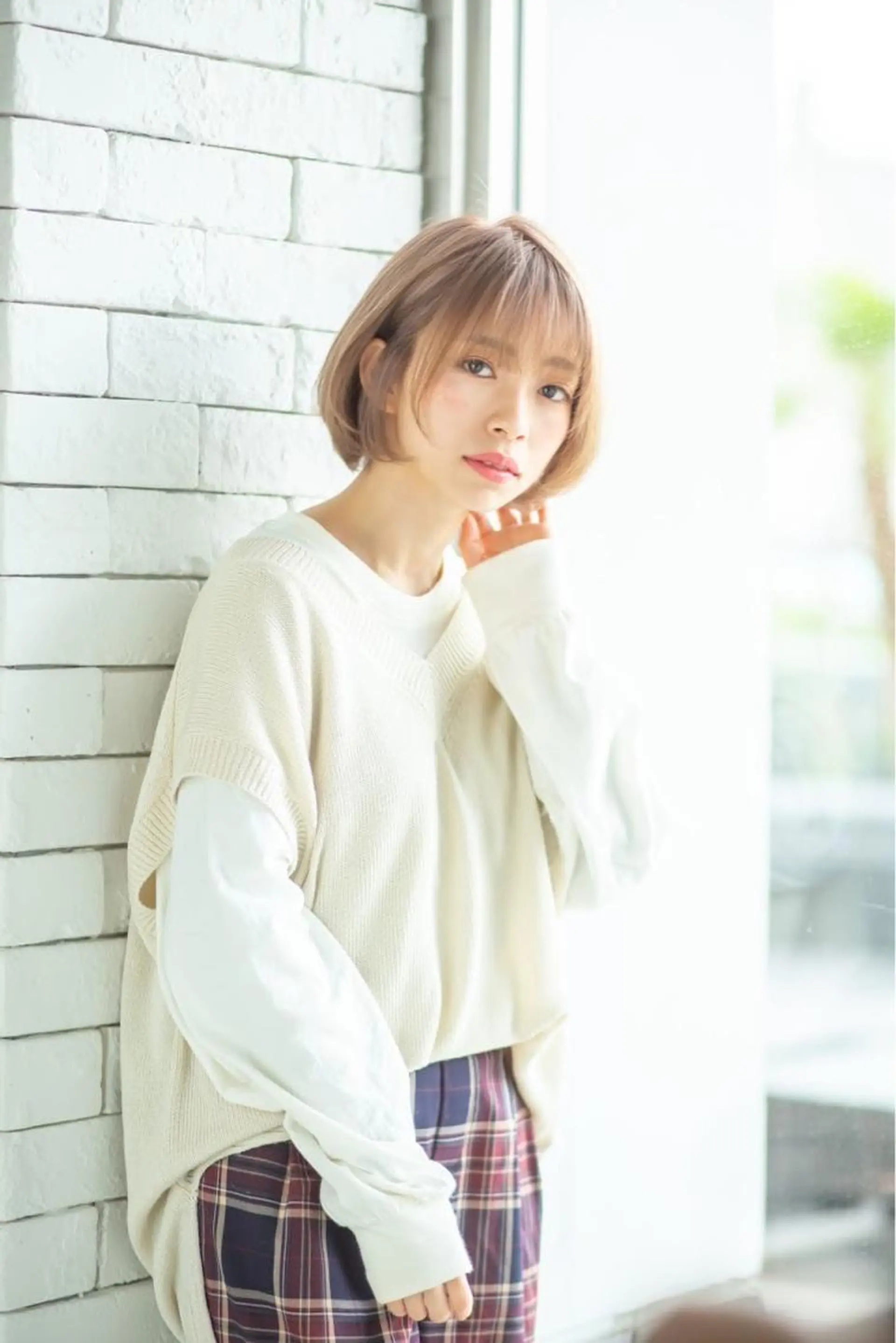 ショート カラー ブリーチ ブラウンカラー ブリーチなしカラー メンズカット/レイヤ ーカット大名Lay.のヘアスタイル