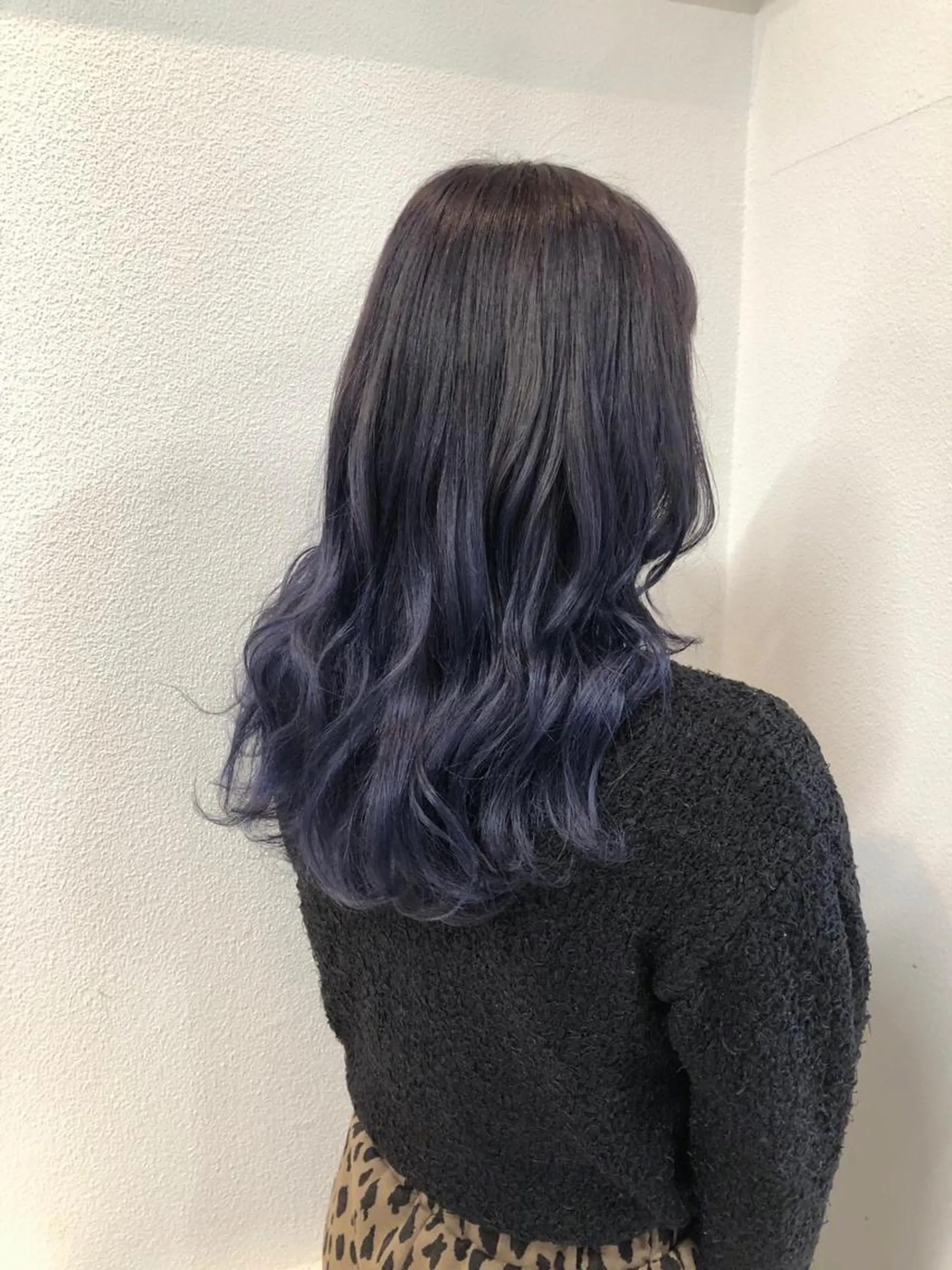 セミロング カラー ヘアアレンジ ブルーカラー グラデーションカラー ラベンダーカラー ヘアカラー トリートメント GiseL天神カラー 髪質改善/ブリーチのヘアスタイル