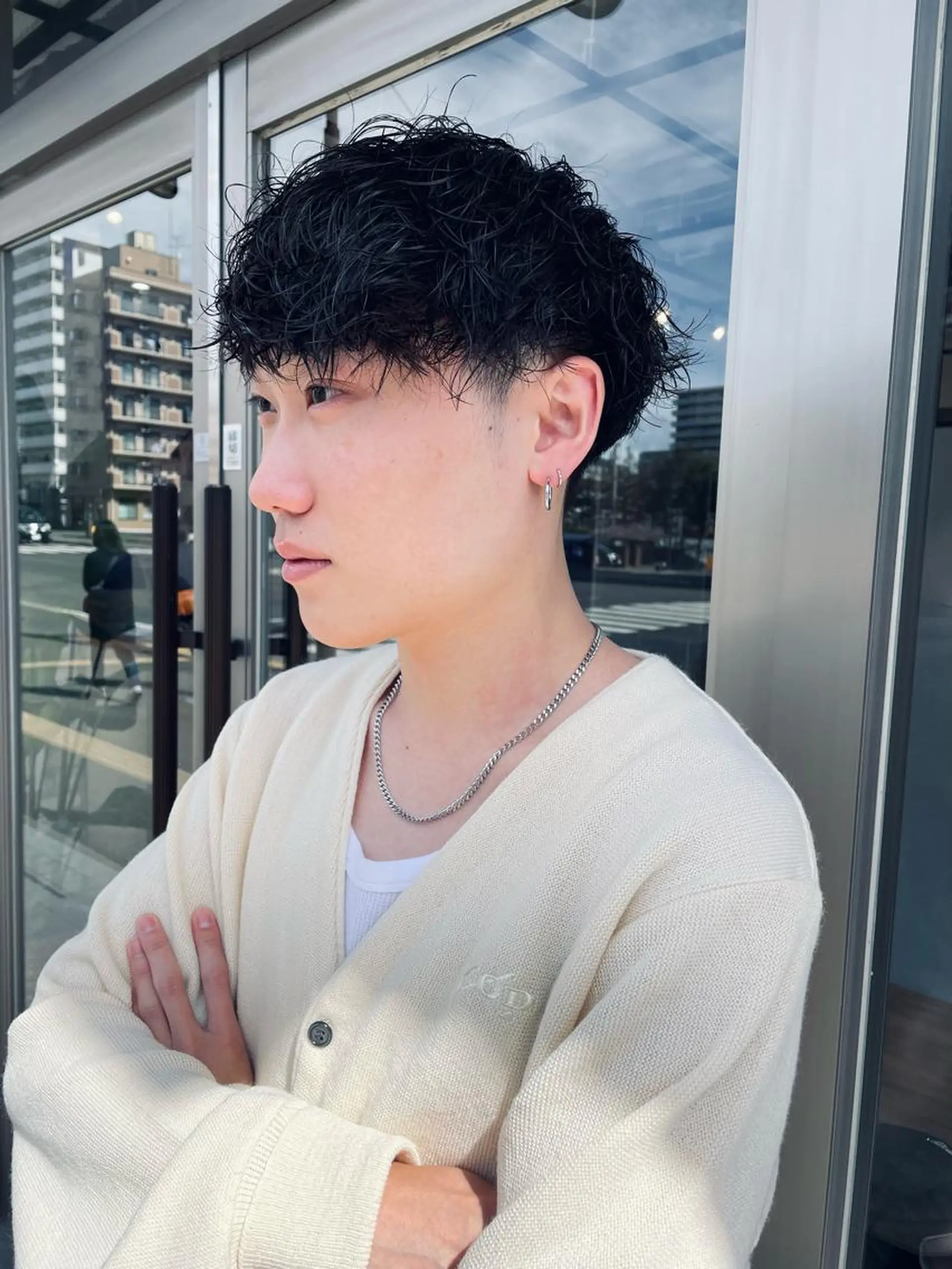 ショート パーマ メンズ カット パーマ トリートメント Basis 田口豪司のヘアスタイル
