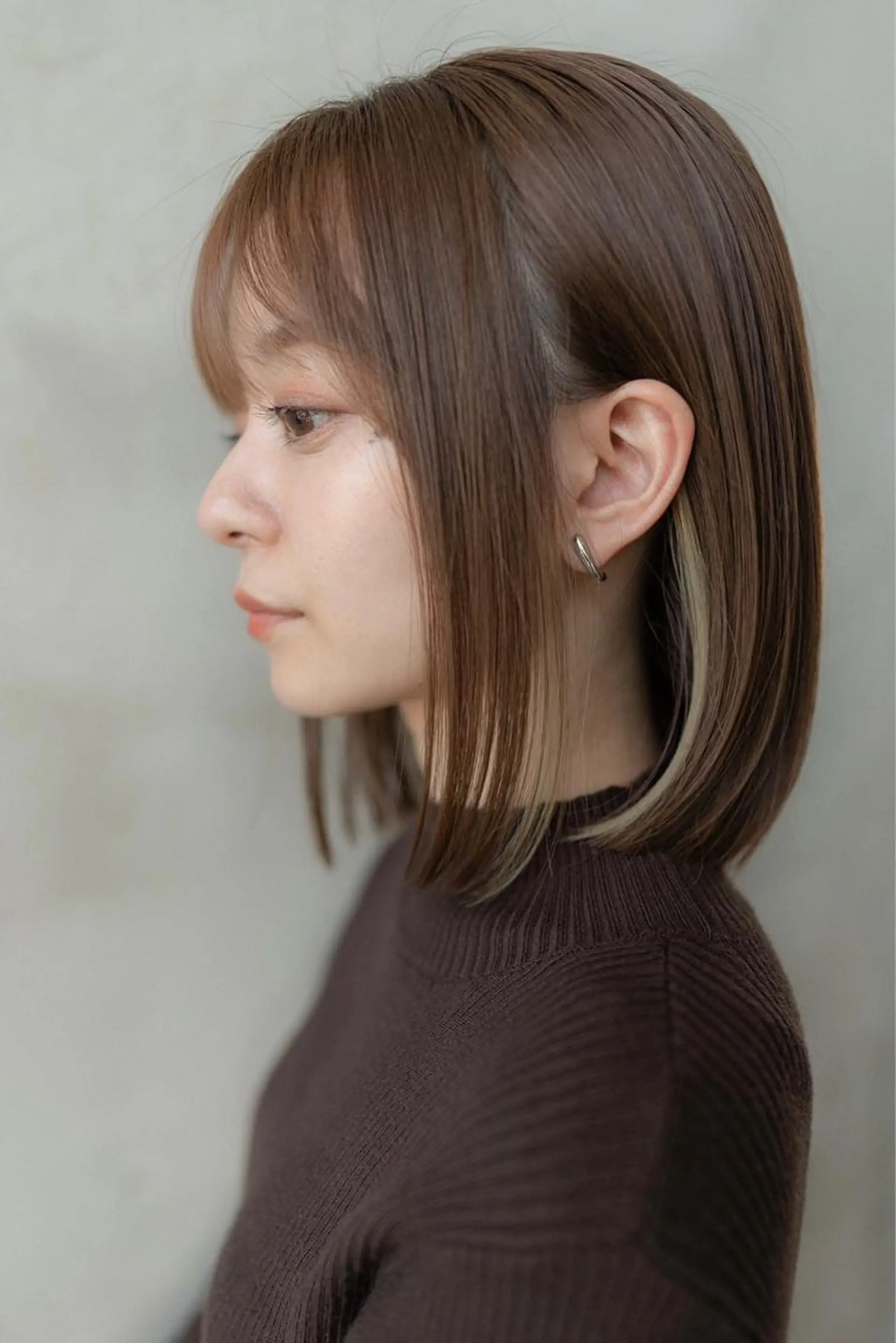 セミロング ヘアカラー トリートメント 顔周りcut・ご相談 ＝新宿しずく🇰🇷のヘアスタイル