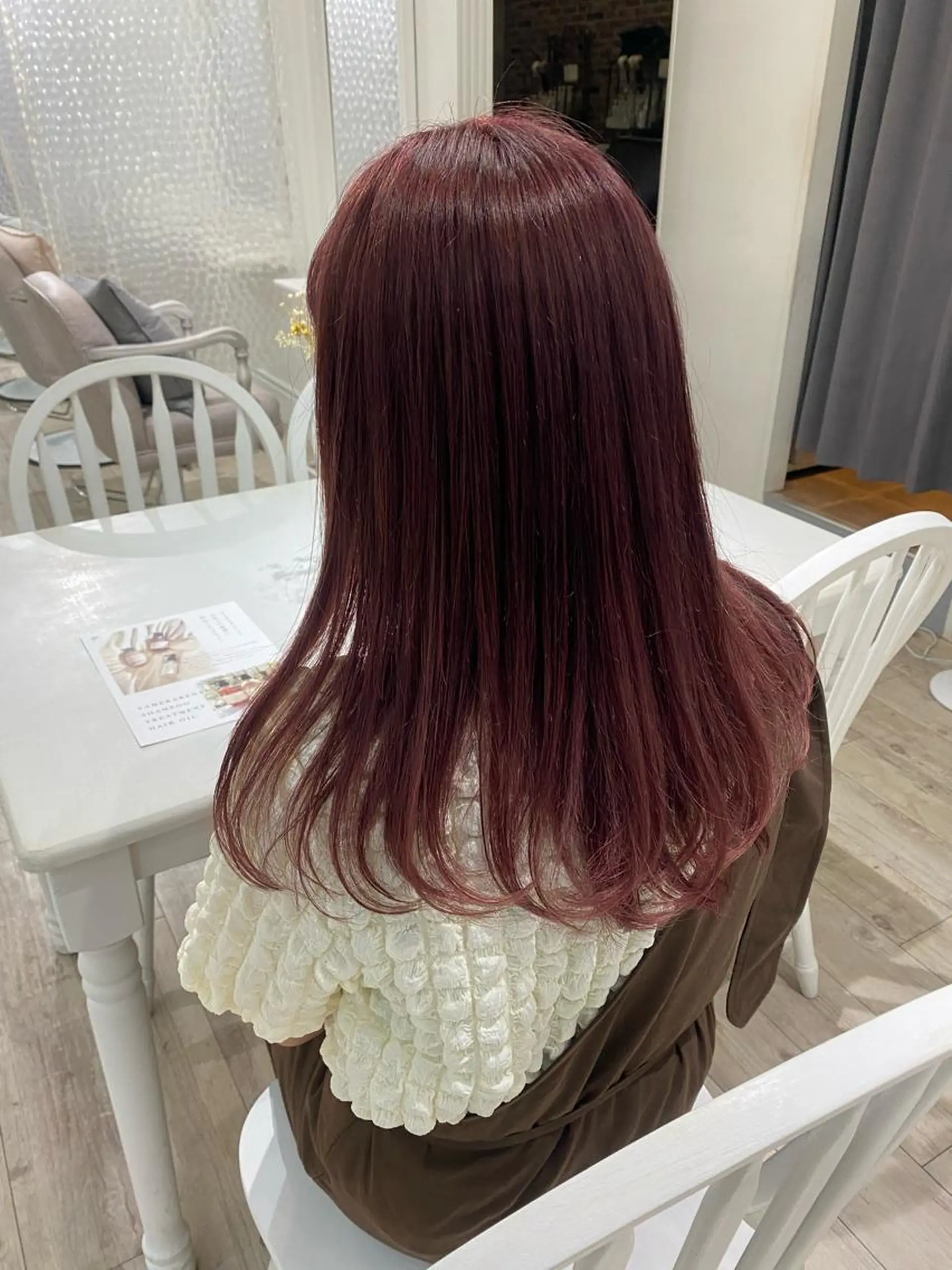 ミディアム カラー ヘアアレンジ ブリーチ ピンクカラー ヘアカラー トリートメント 韓国ヘア /aibiのヘアスタイル