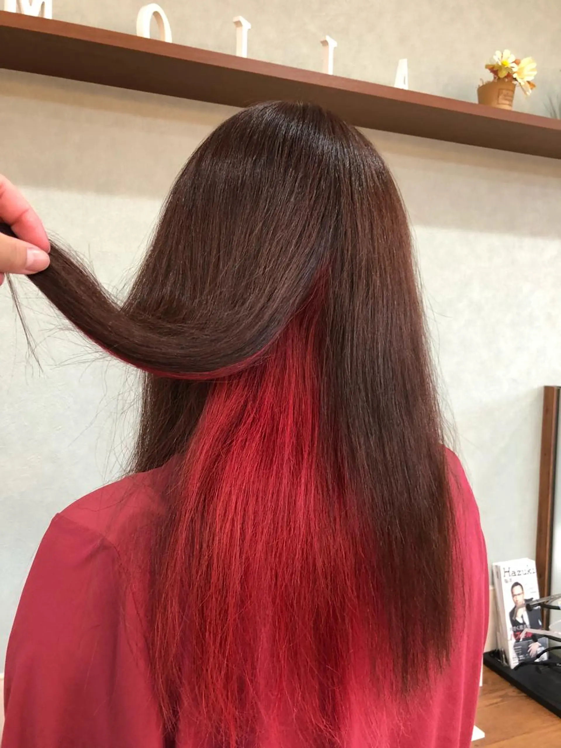 ロング カラー ボルドーカラー ブラウンカラー ピンクカラー ピンクブラウン 大野 まゆのヘアスタイル