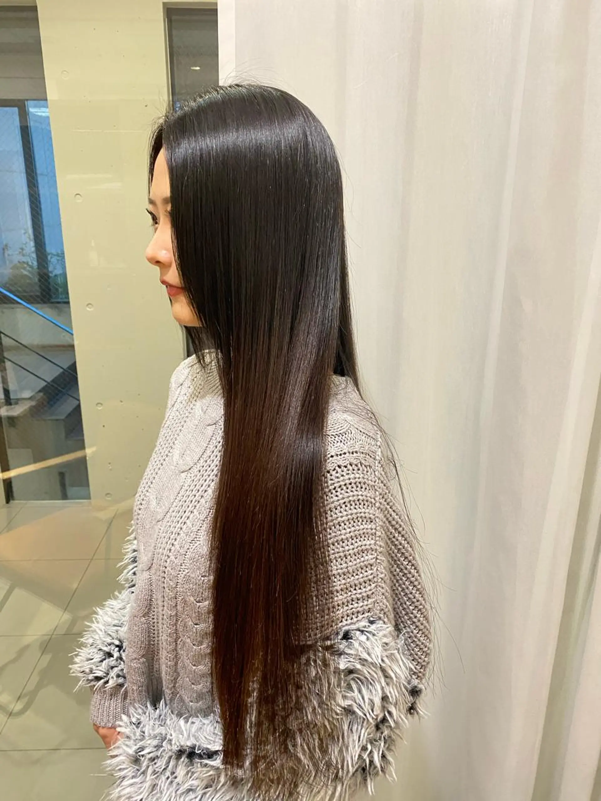 ロング パーマ ロング カット 縮毛矯正 トリートメント 田中 アキオのヘアスタイル