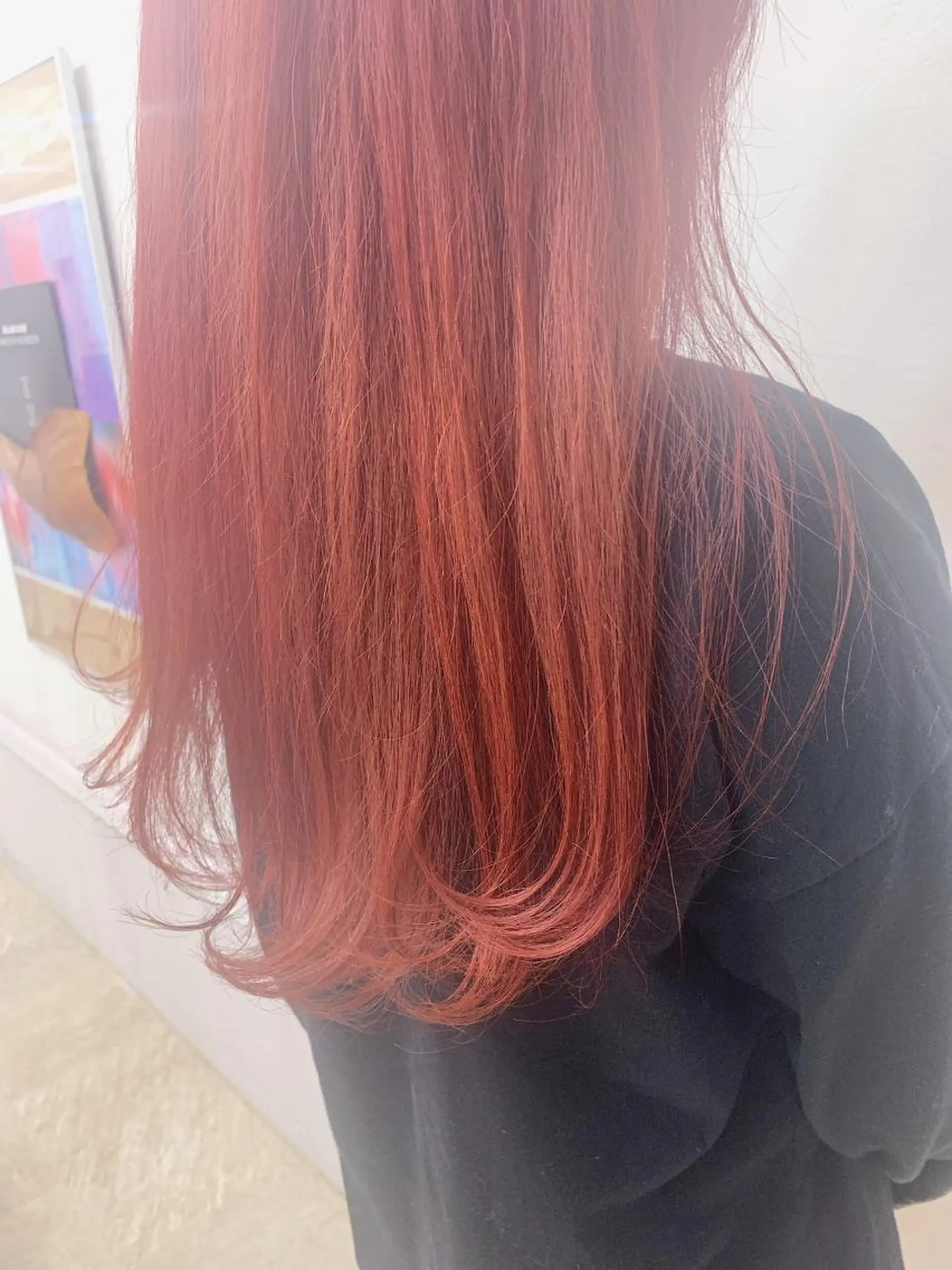 ロング カラー ヘアカラー トリートメント chama レイヤーカットのヘアスタイル