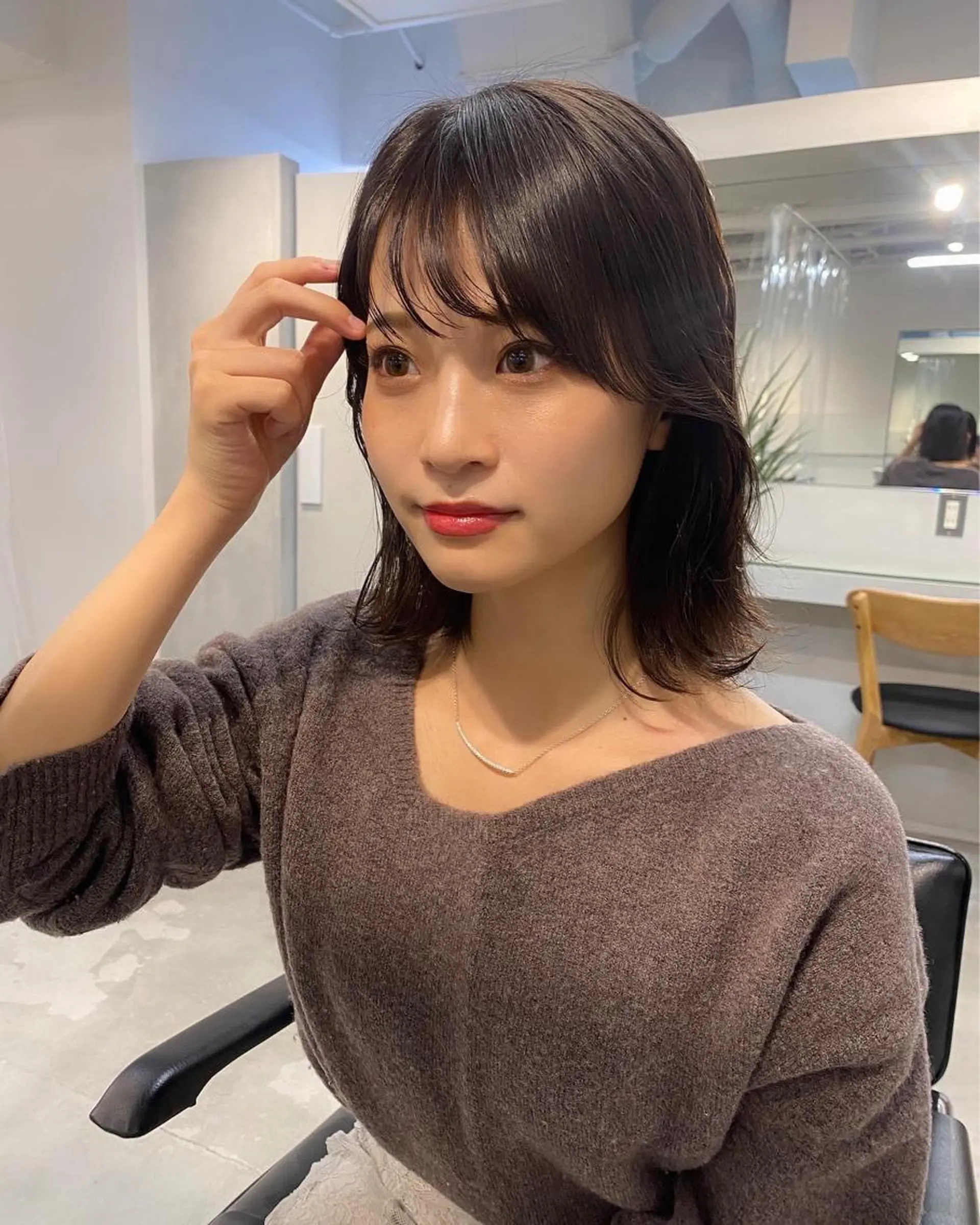 ミディアム カット ヘアカラー パーマ トリートメント レイヤーカットのプロ 大人ヘア宮森貴志のヘアスタイル