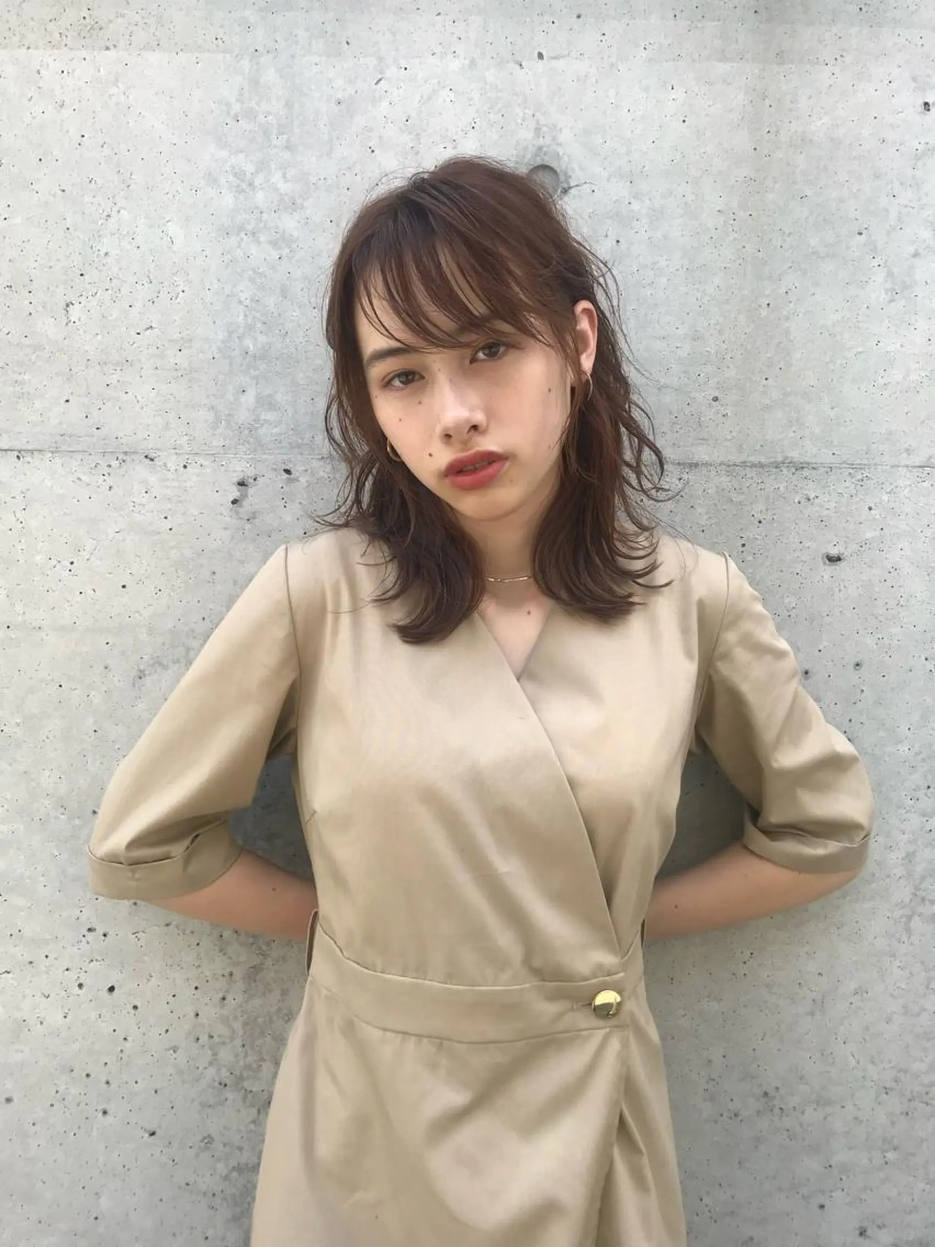 ミディアム カラー パーマ ヘアアレンジ ミディアムパーマ レイヤーカット 似合わせカット ウルフカット ウルフレイヤー カット トリートメント GOTODAY SHAiRE   SALON　青山所属・松田 亮葉のヘアスタイル