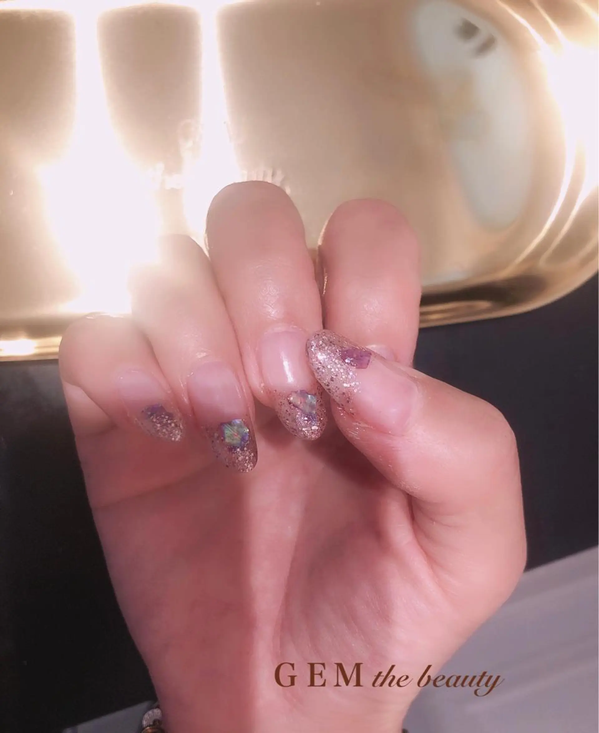 ネイル ジェルネイル 持ち込み シンプルネイル GEM  the beautyのマツエク・マツパデザイン