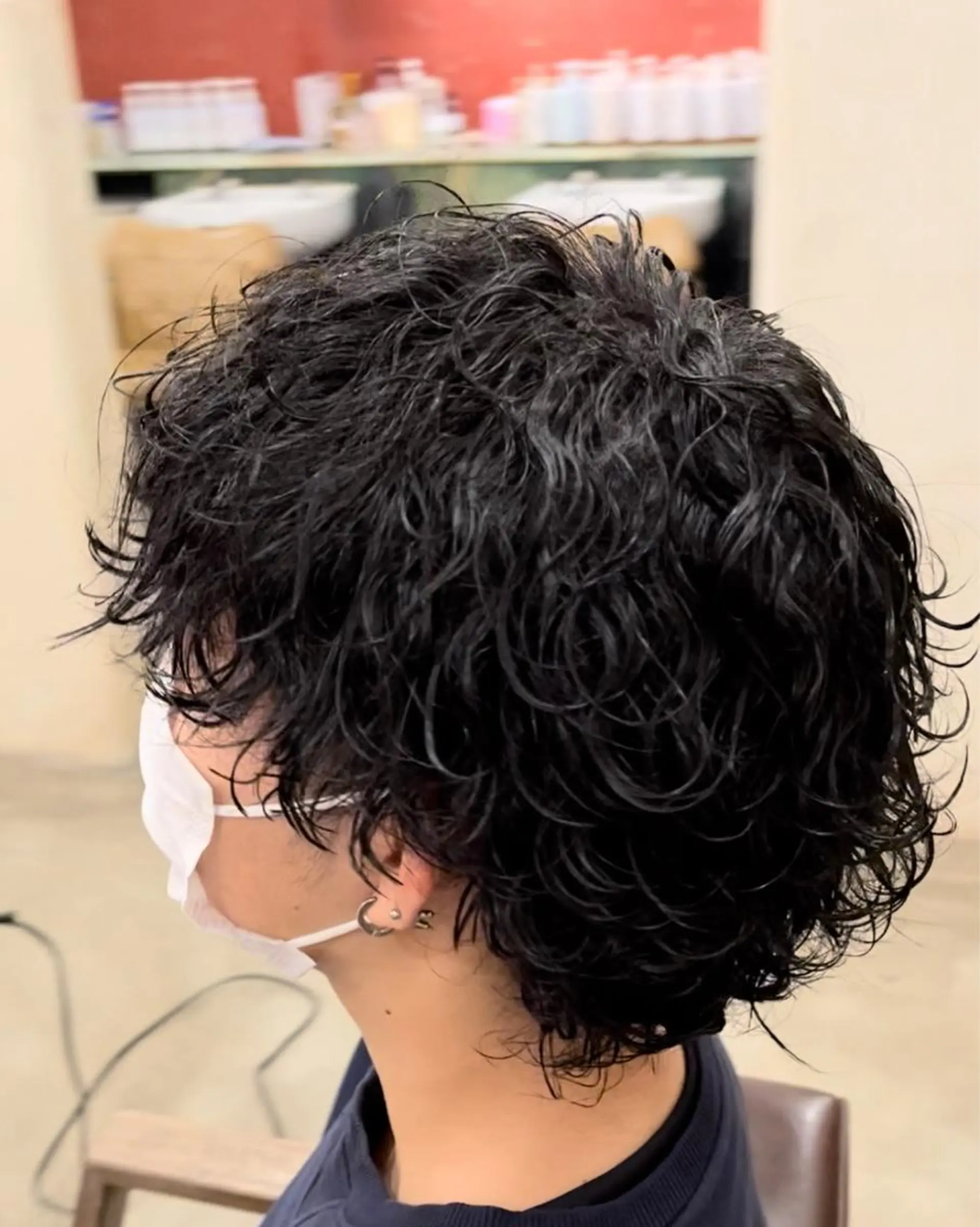 ショート パーマ メンズ メンズパーマ 波巻きパーマ メンズウルフカット ウルフカット Utata literie所属・嵯峨 大地/パーマ/ ハード系/特殊系のヘアスタイル