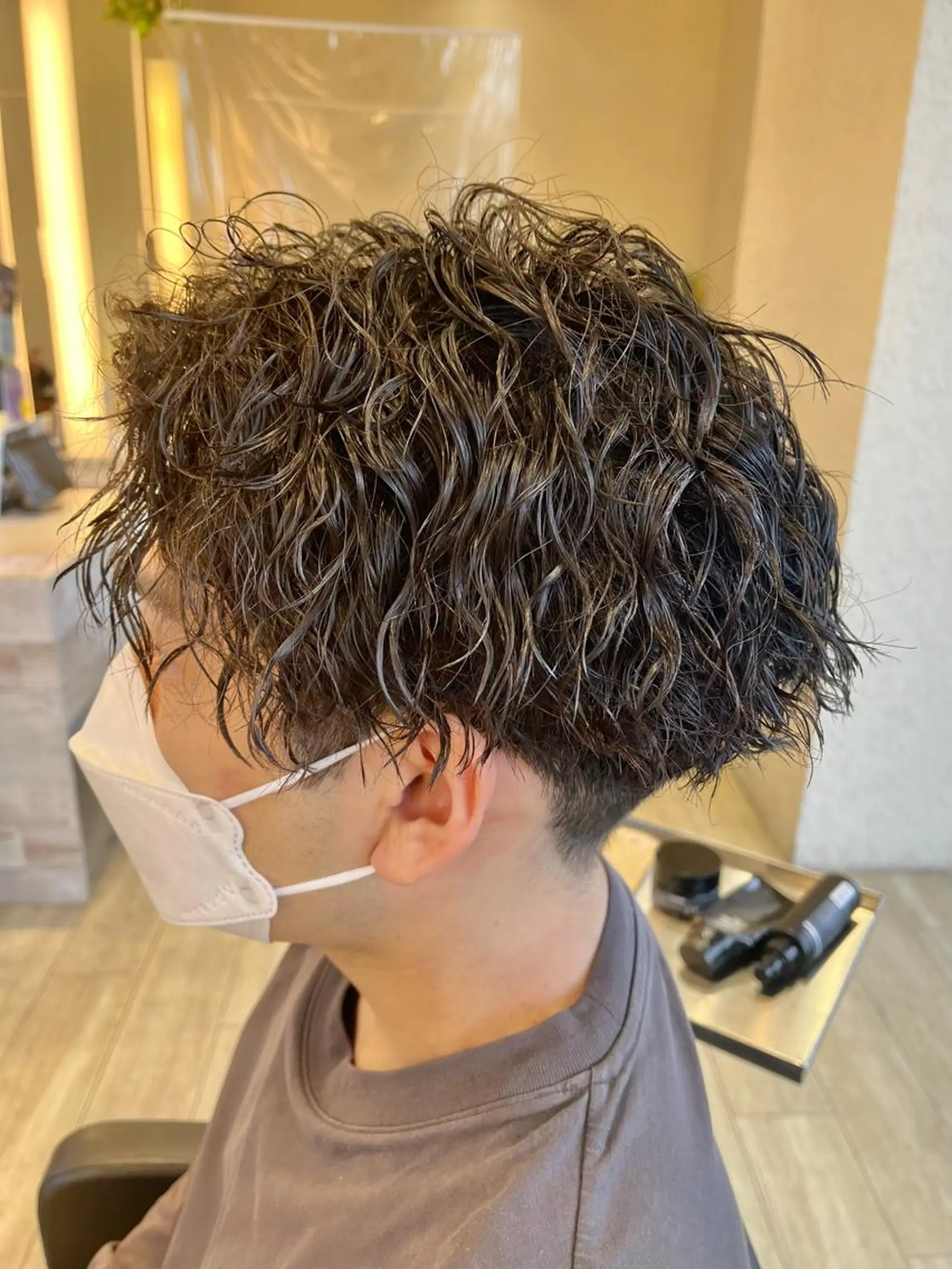 パーマ メンズ カット パーマ メンズパーマ 国安晃平のヘアスタイル