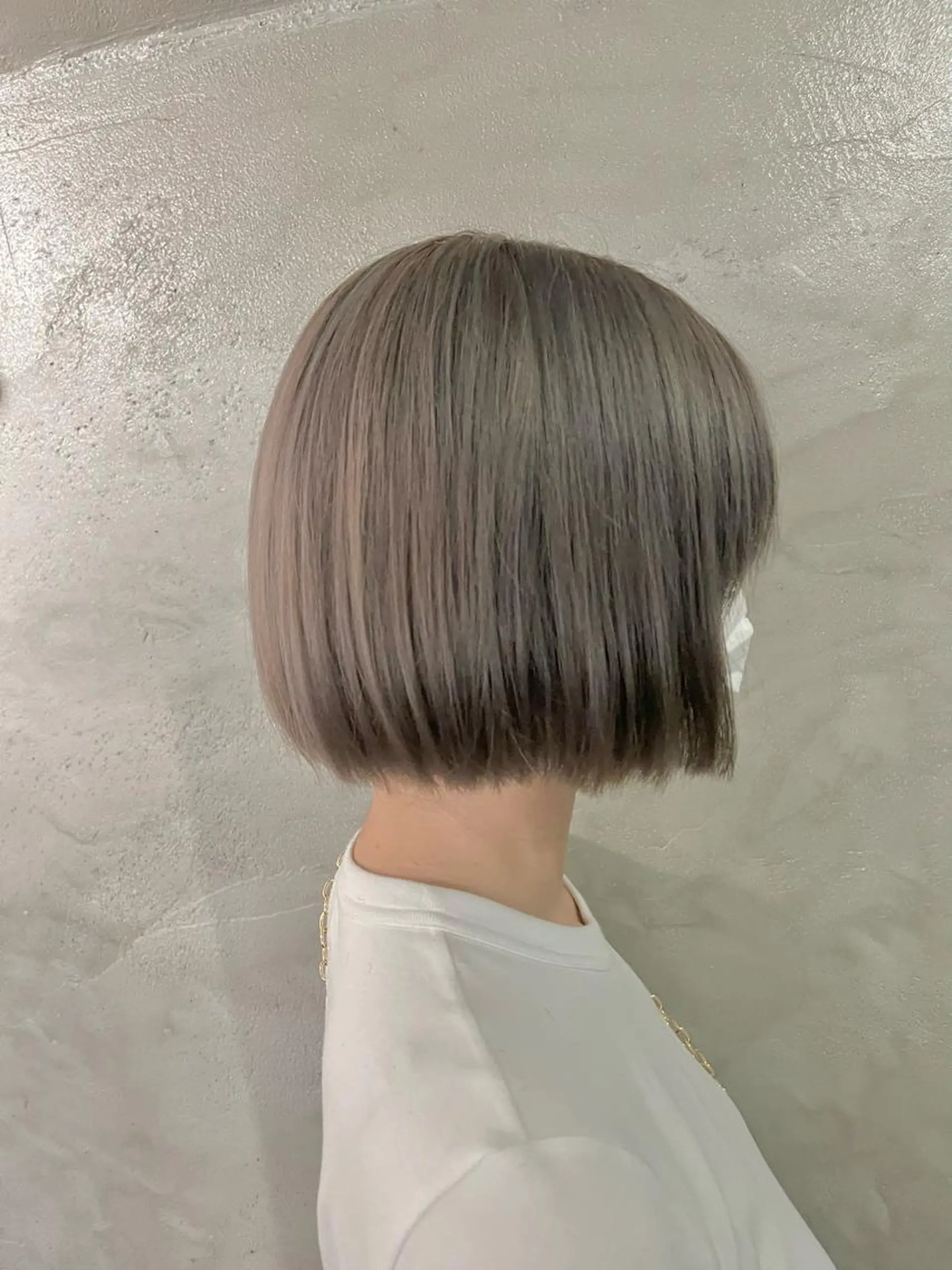 ミディアム カラー グレージュ ミルクティーグレージュ FUJINO RYOのヘアスタイル