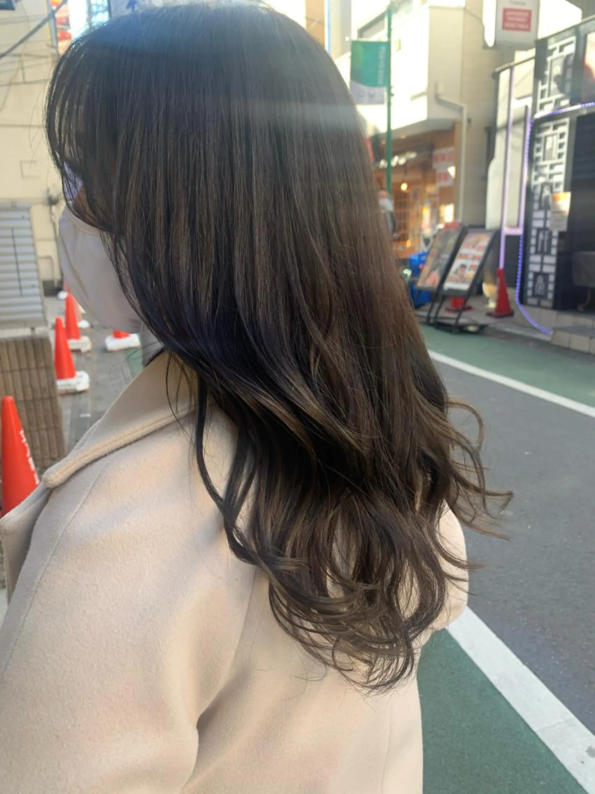 セミロング カラー 透明感カラー グレージュ stylist  ＊ mahoのヘアスタイル