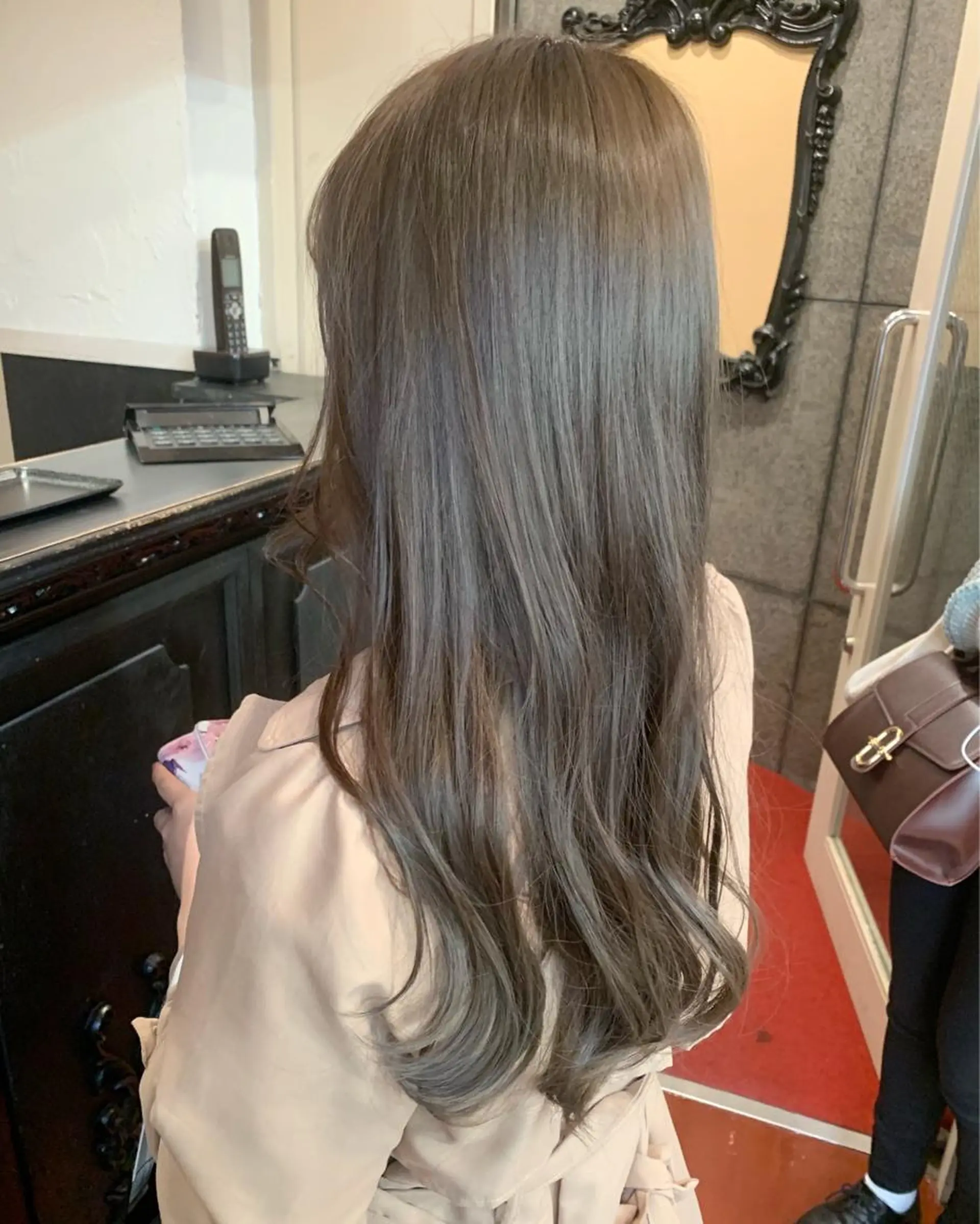 ロング カラー ピンクベージュ/新潟 万代/高橋桃葉🍑のヘアスタイル