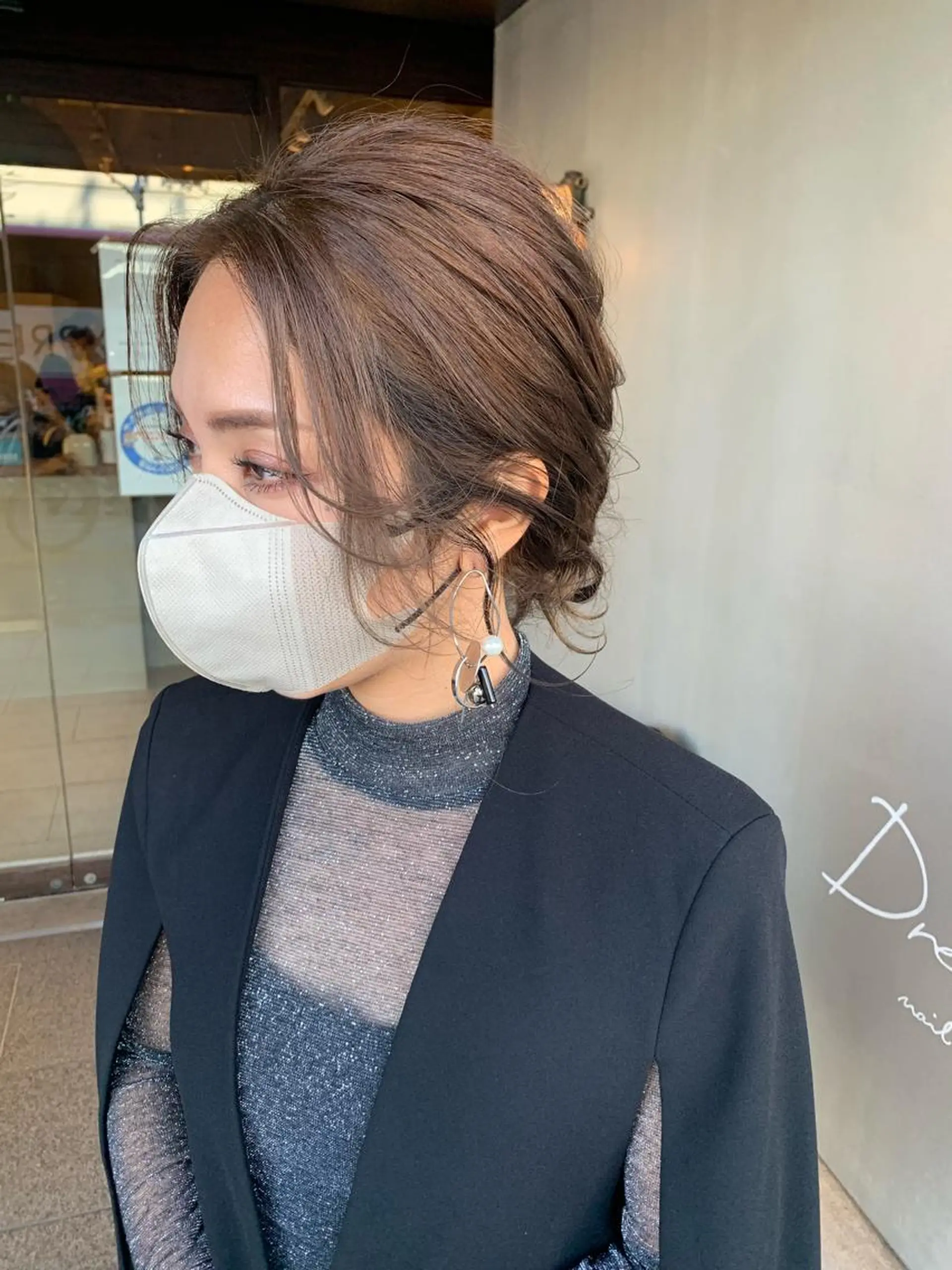 セミロング ヘアアレンジ ヘアセット ブリーチ/アレンジ 天満/chihiroのヘアスタイル