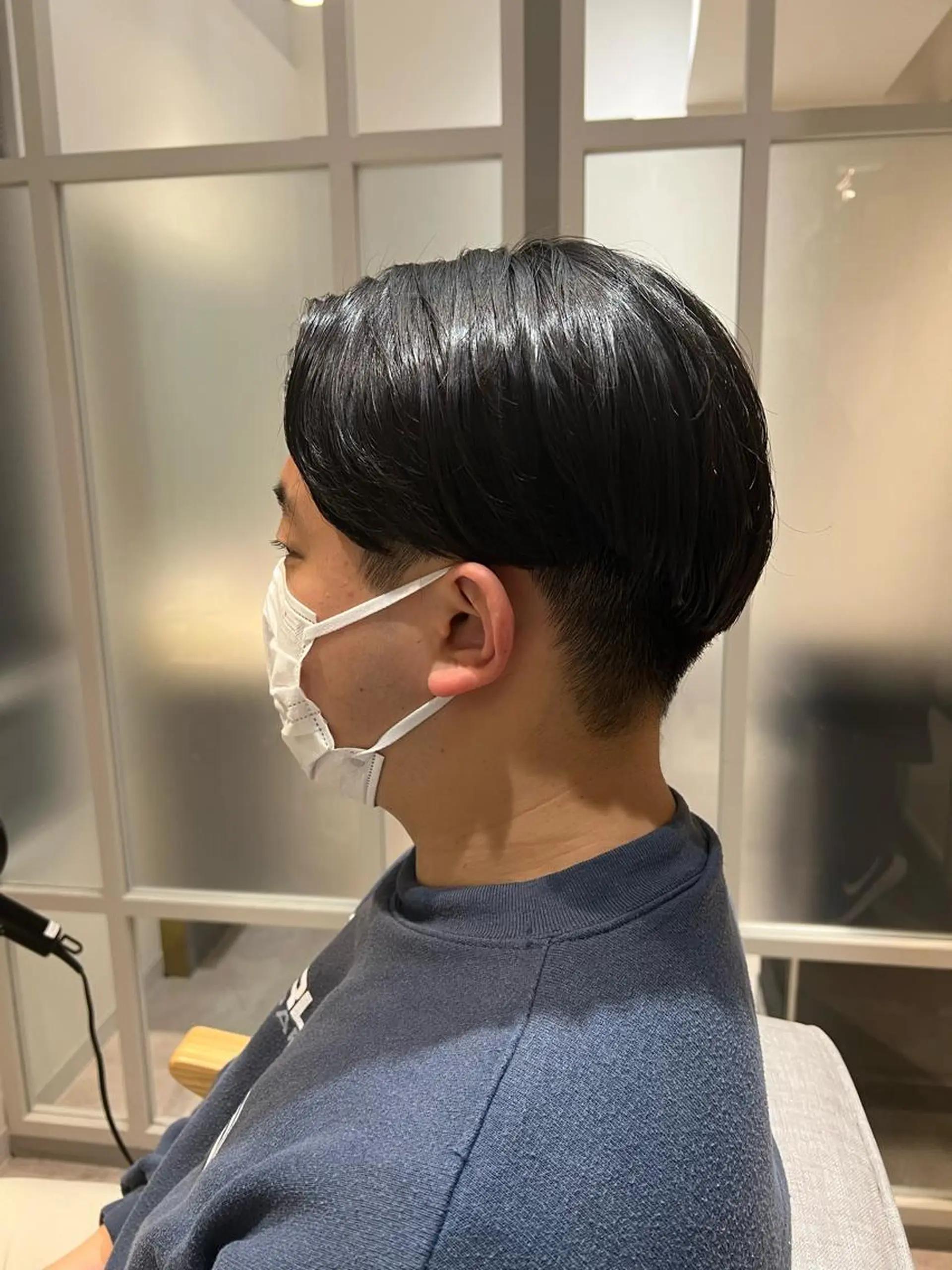 メンズ センターパート マッシュ メンズショート カット 縮毛矯正 ⭕️メンズパーマ⭕️ 山口 裕太郎のヘアスタイル