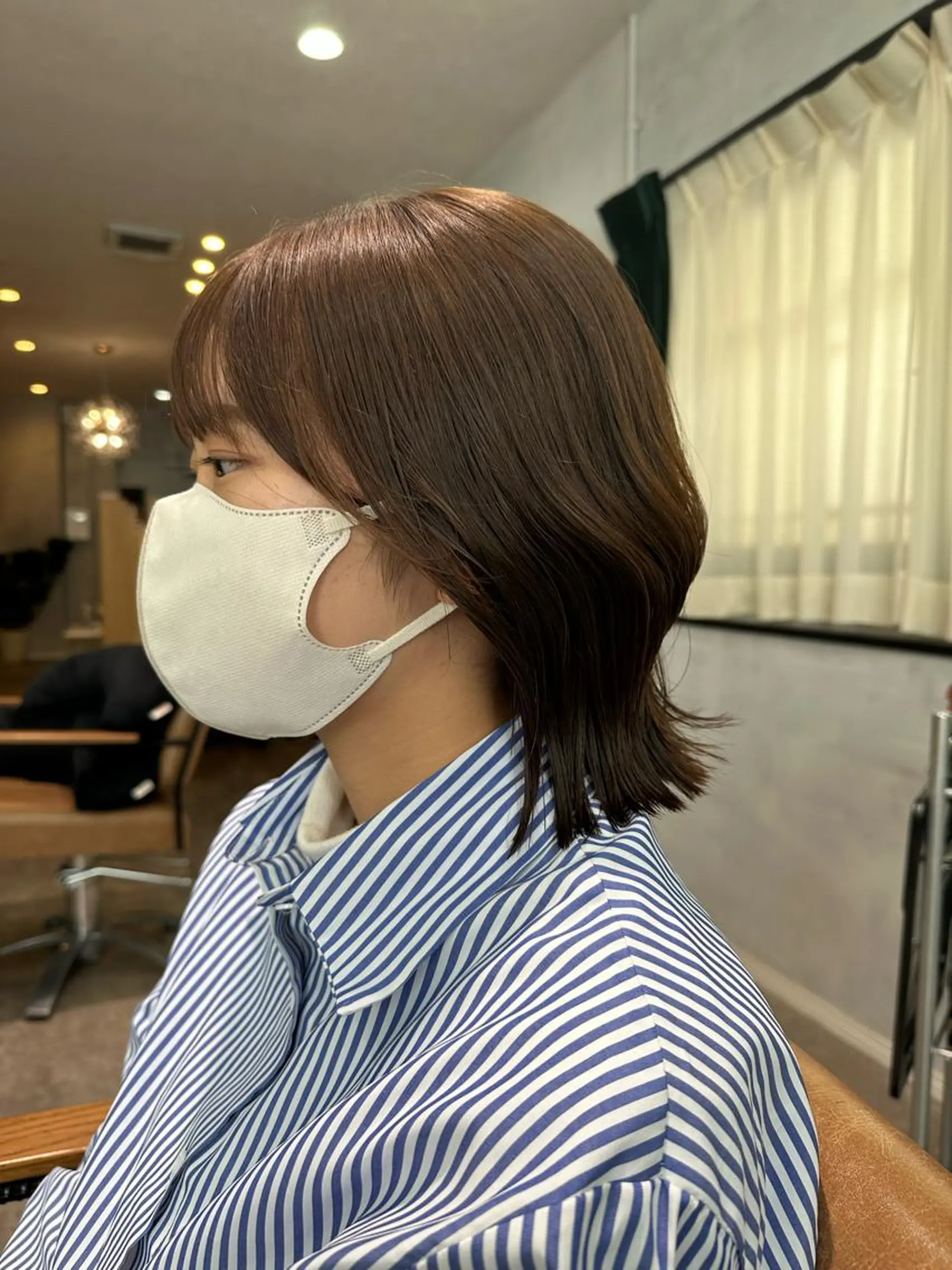 ミディアム カット ヘアカラー 大久保 優香のヘアスタイル