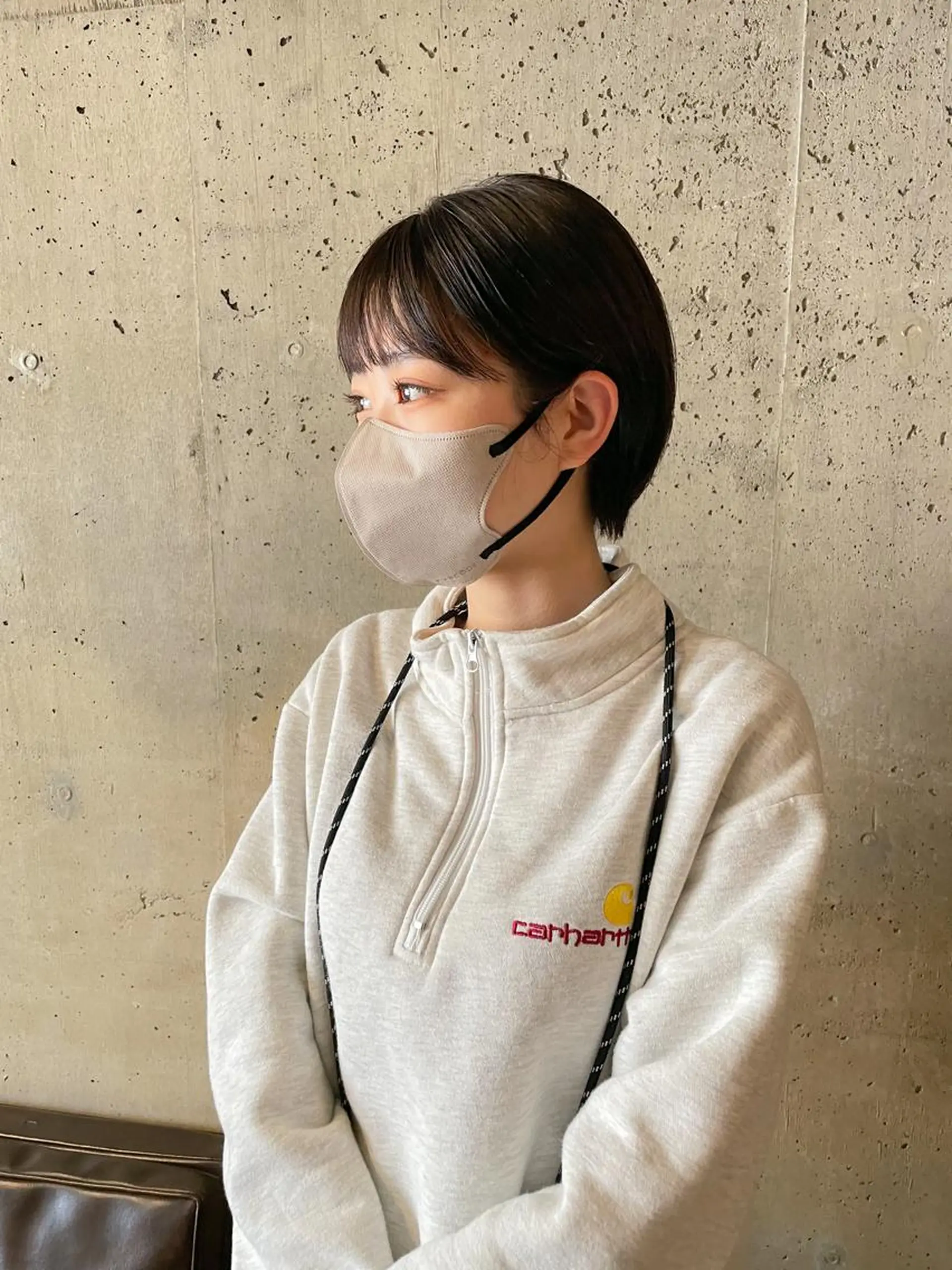 ショート カラー パーマ/レイヤー 岩山丈一郎のヘアスタイル