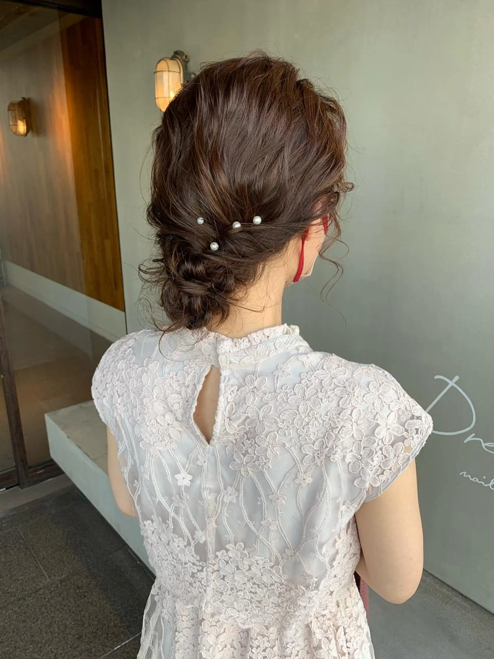 セミロング ヘアアレンジ ブリーチ/アレンジ 天満/chihiroのヘアスタイル