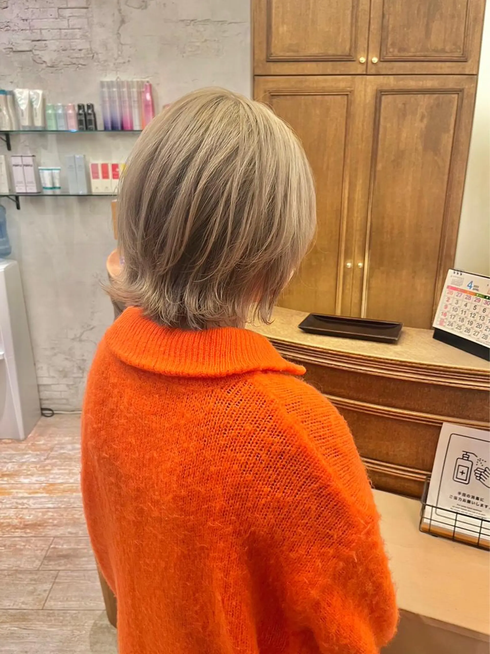 ショート カラー バレイヤージュ ベージュカラー デザインカラー イヤリングカラー グラデーションカラー ヘアカラー トリートメント ひばりヶ丘美容室 ✂︎藤原珠輝✂︎のヘアスタイル
