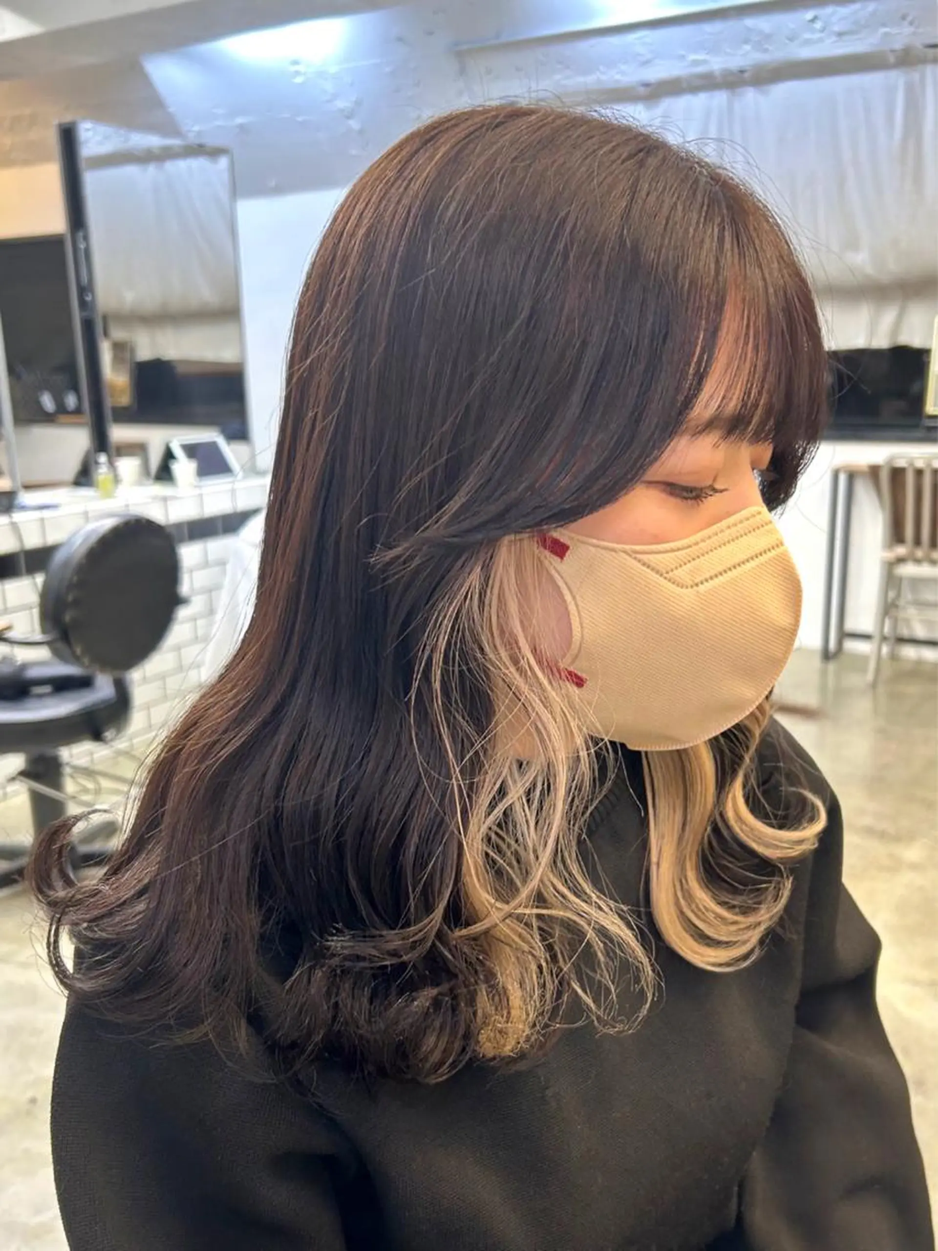 セミロング カラー ヘアアレンジ 🎀暖色カラー🎀 ♡yurika♡のヘアスタイル