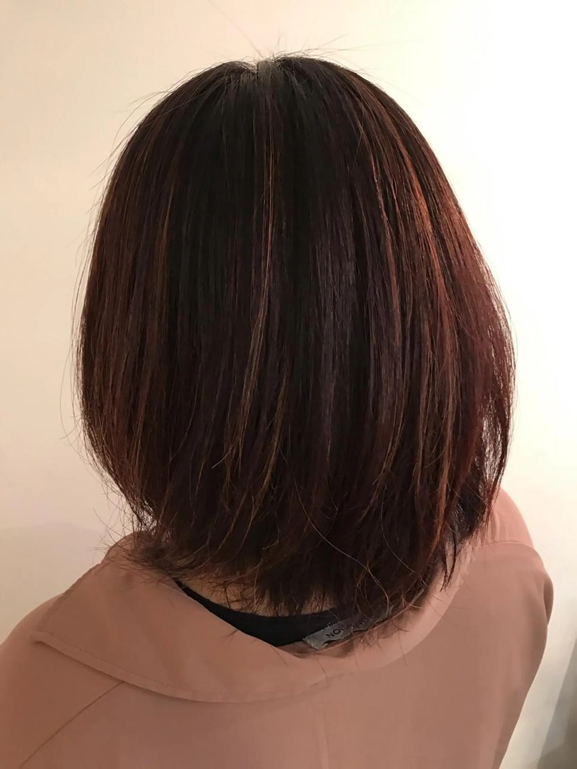 ミディアム レッドブラウン ヘアカラー 河田 海陽のヘアスタイル