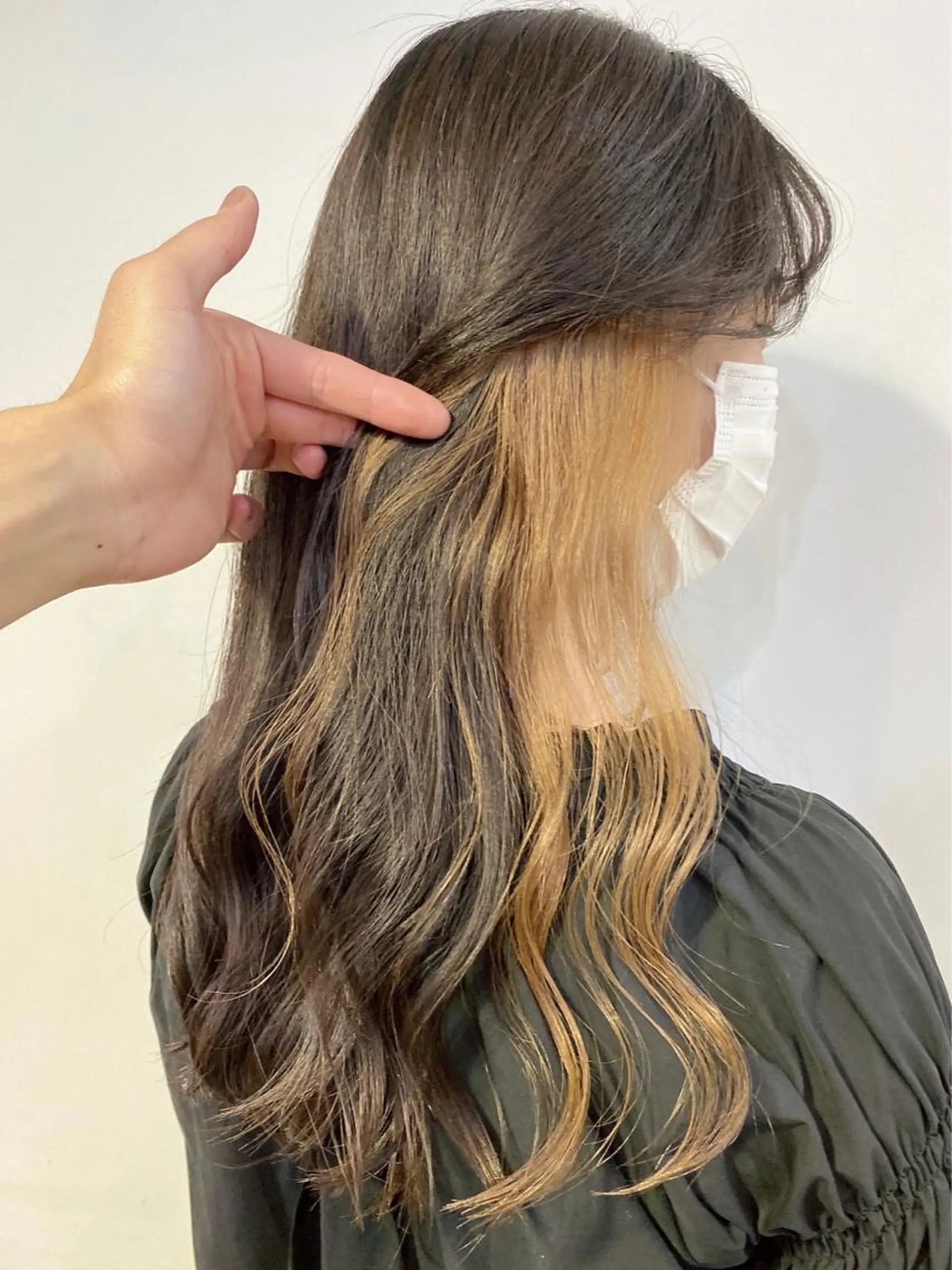 ロング カラー ヘアアレンジ 切りっぱなしボブ/ デザインカラー店長のヘアスタイル