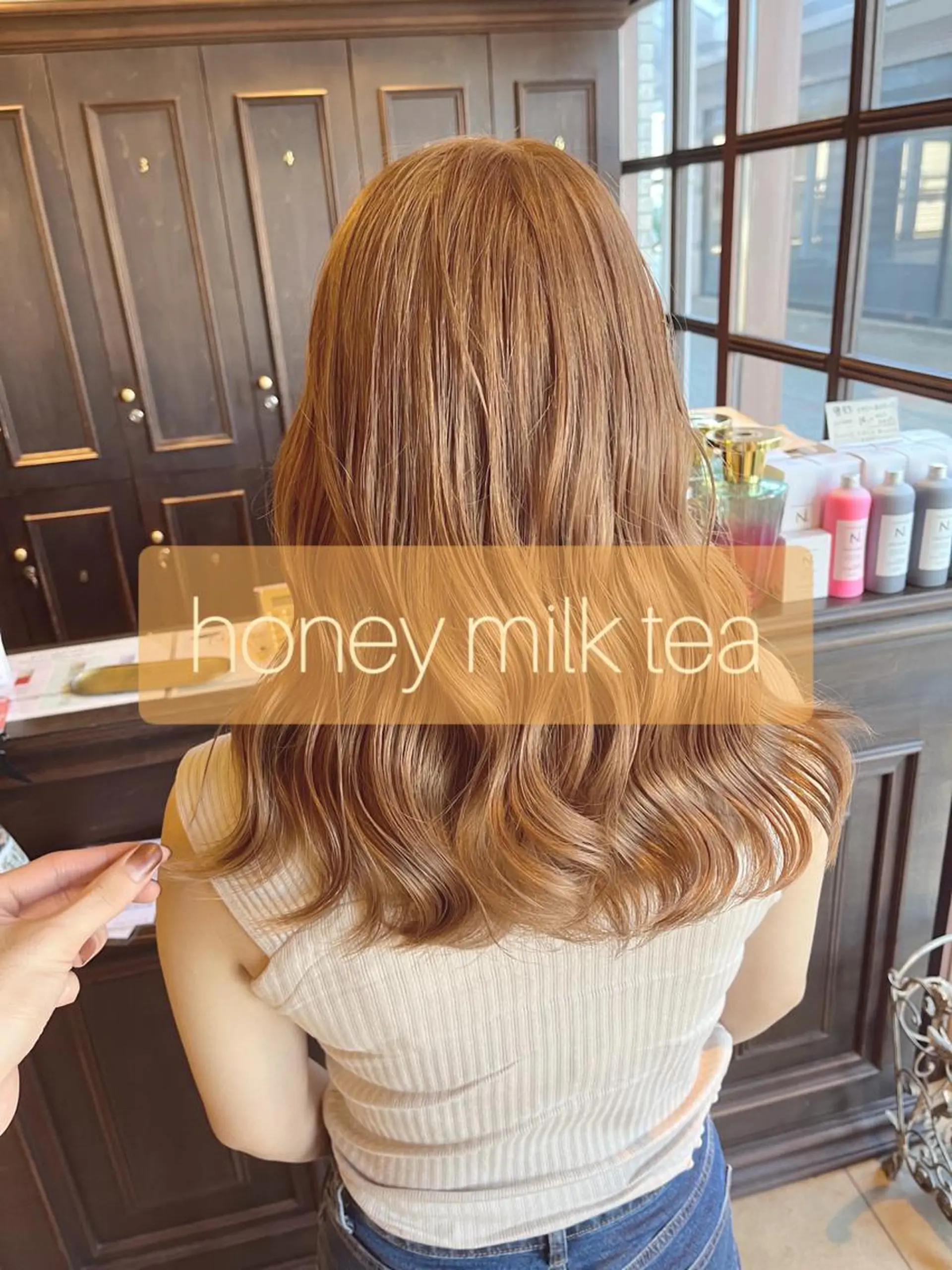 セミロング カラー ブリーチ ヘアカラー 🧡ミルクティー/ レイヤー🧡ショウナのヘアスタイル