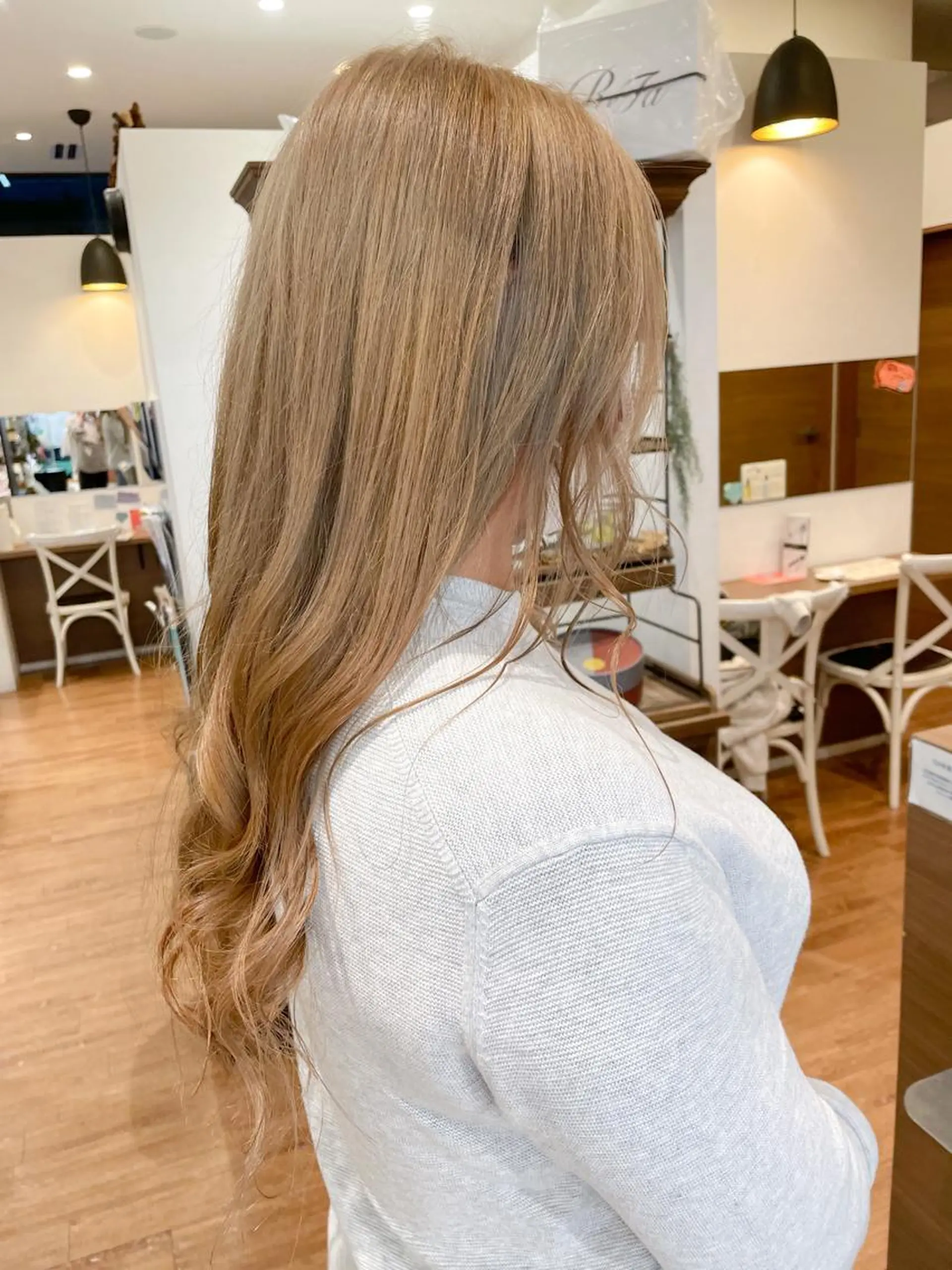 ロング カラー ベージュカラー ミルクティーベージュ 髪質改善/ブリーチ 田代 龍我のヘアスタイル