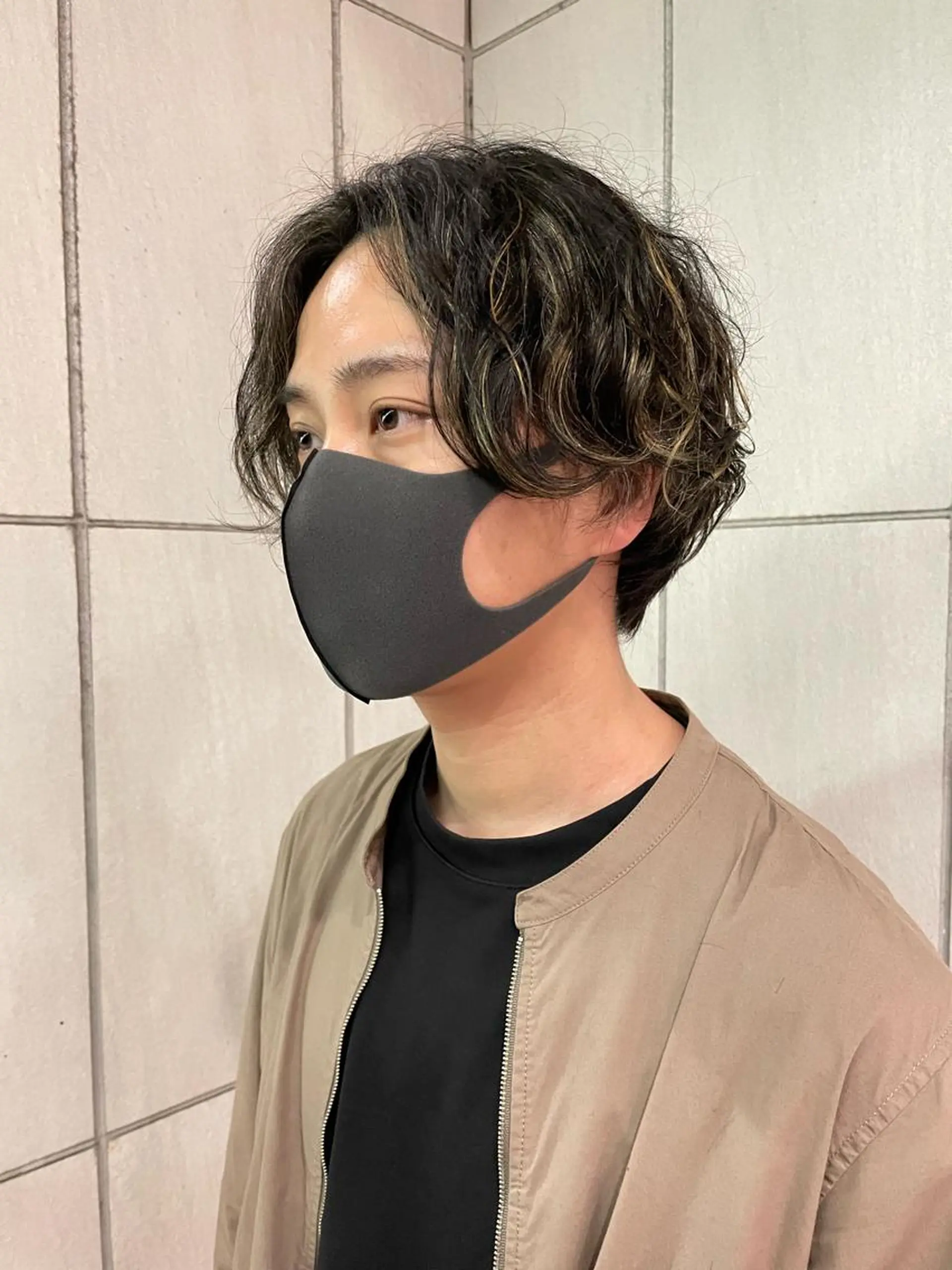 ショート カラー メンズ メンズハイライト ハイライトカラー ハイライト ショートボブ /綾華のヘアスタイル