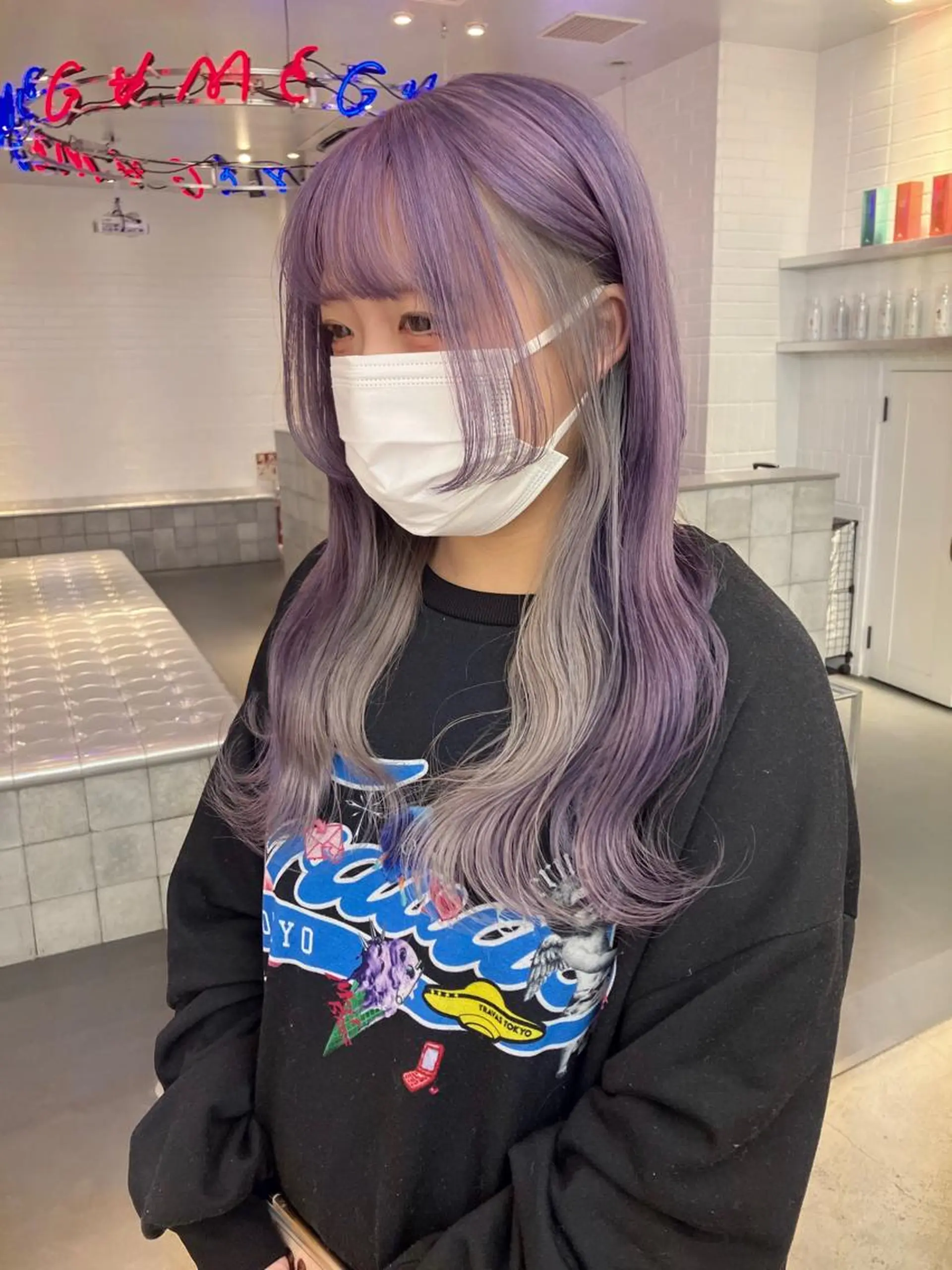 ロング カラー ヘアカラー トリートメント ヘアセット 🥣ミコト/ウルフ ハイトーン特化🥣のヘアスタイル